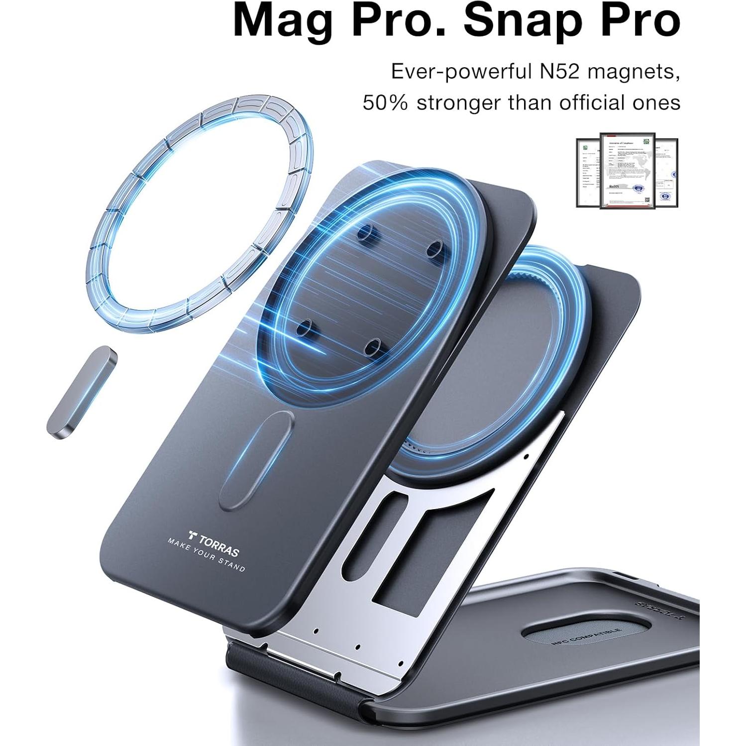 Cartera Magnética TORRAS Slim para iPhone y Samsung - Negro