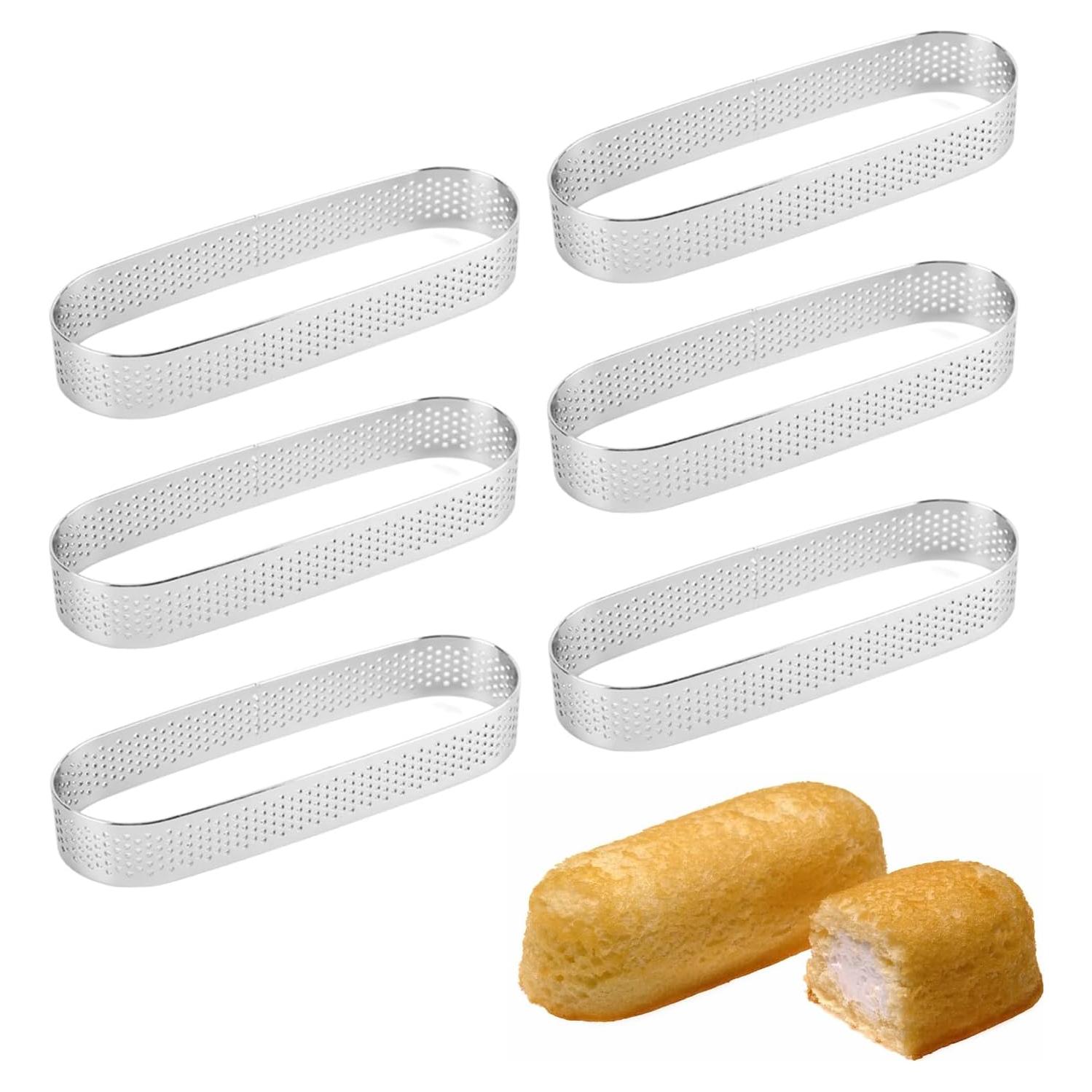 Guowall 6 Anillos de Tarta Ovalados 13cm Acero Inoxidable