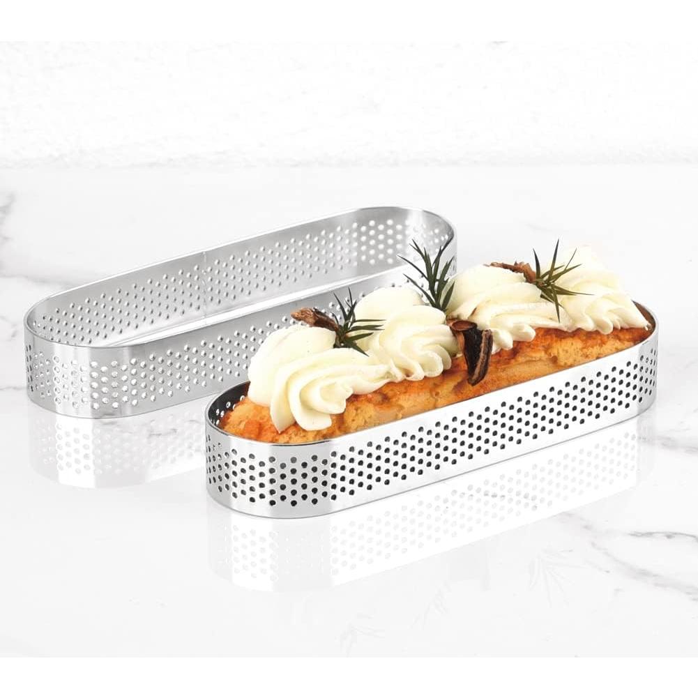 Guowall 6 Anillos de Tarta Ovalados 13cm Acero Inoxidable