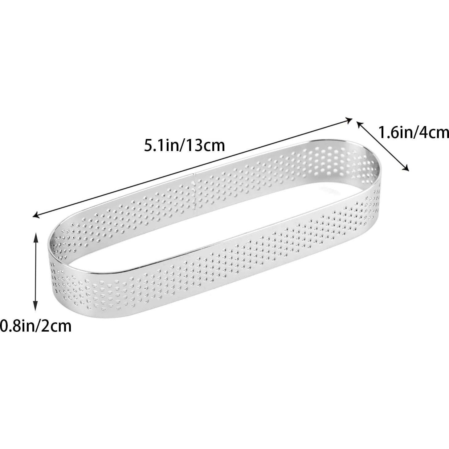 Guowall 6 Anillos de Tarta Ovalados 13cm Acero Inoxidable