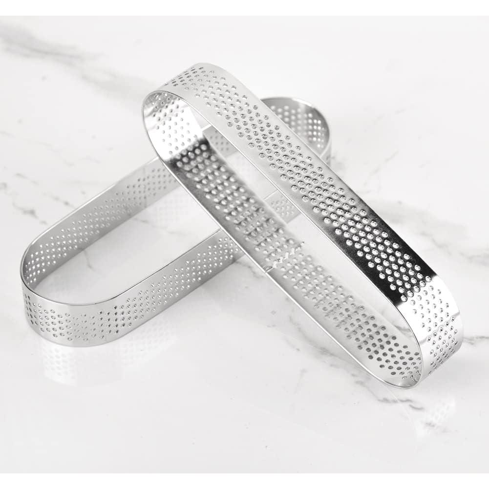 Guowall 6 Anillos de Tarta Ovalados 13cm Acero Inoxidable