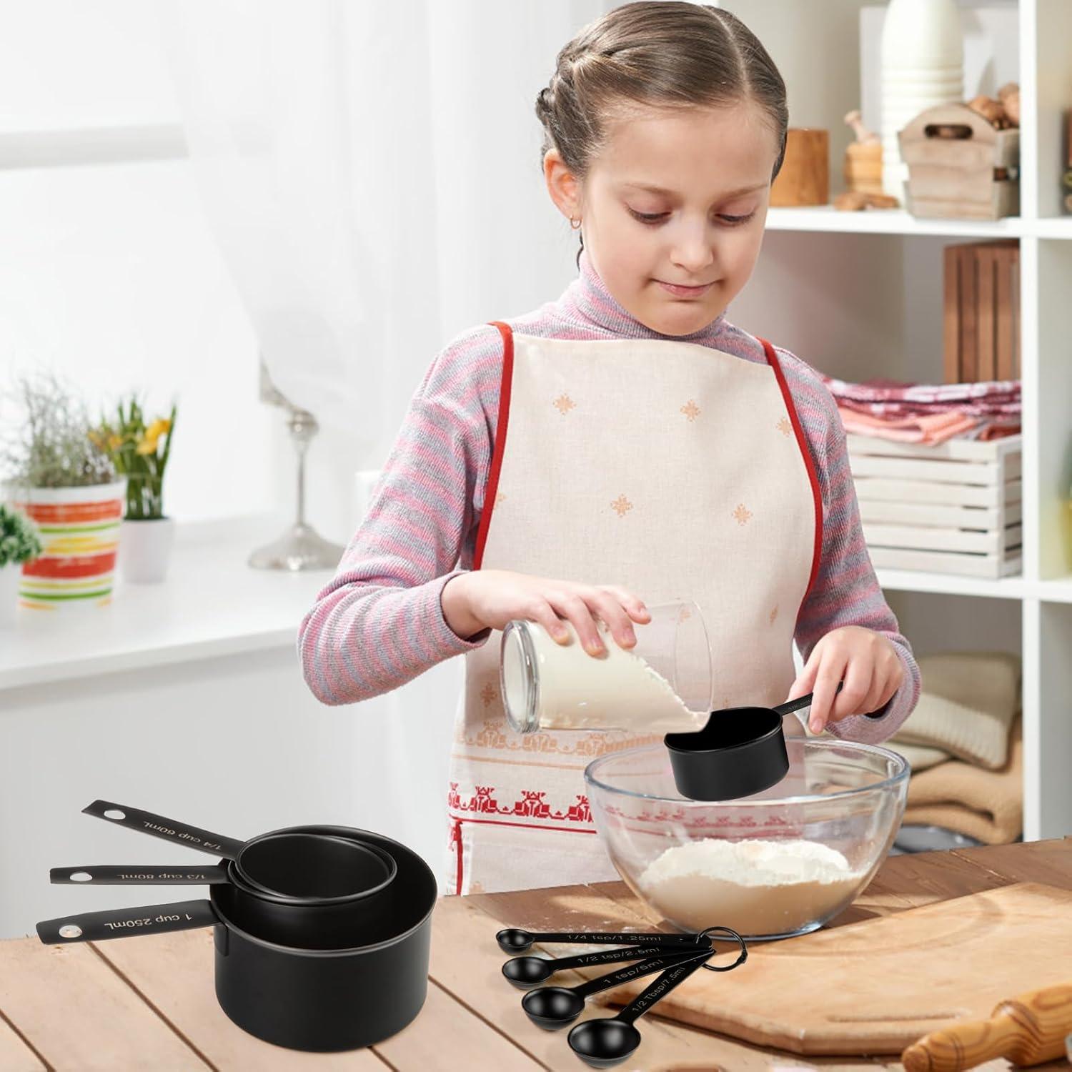 Juego de 9 Tazas y Cucharas Medidoras Muchtolove Acero Inoxidable