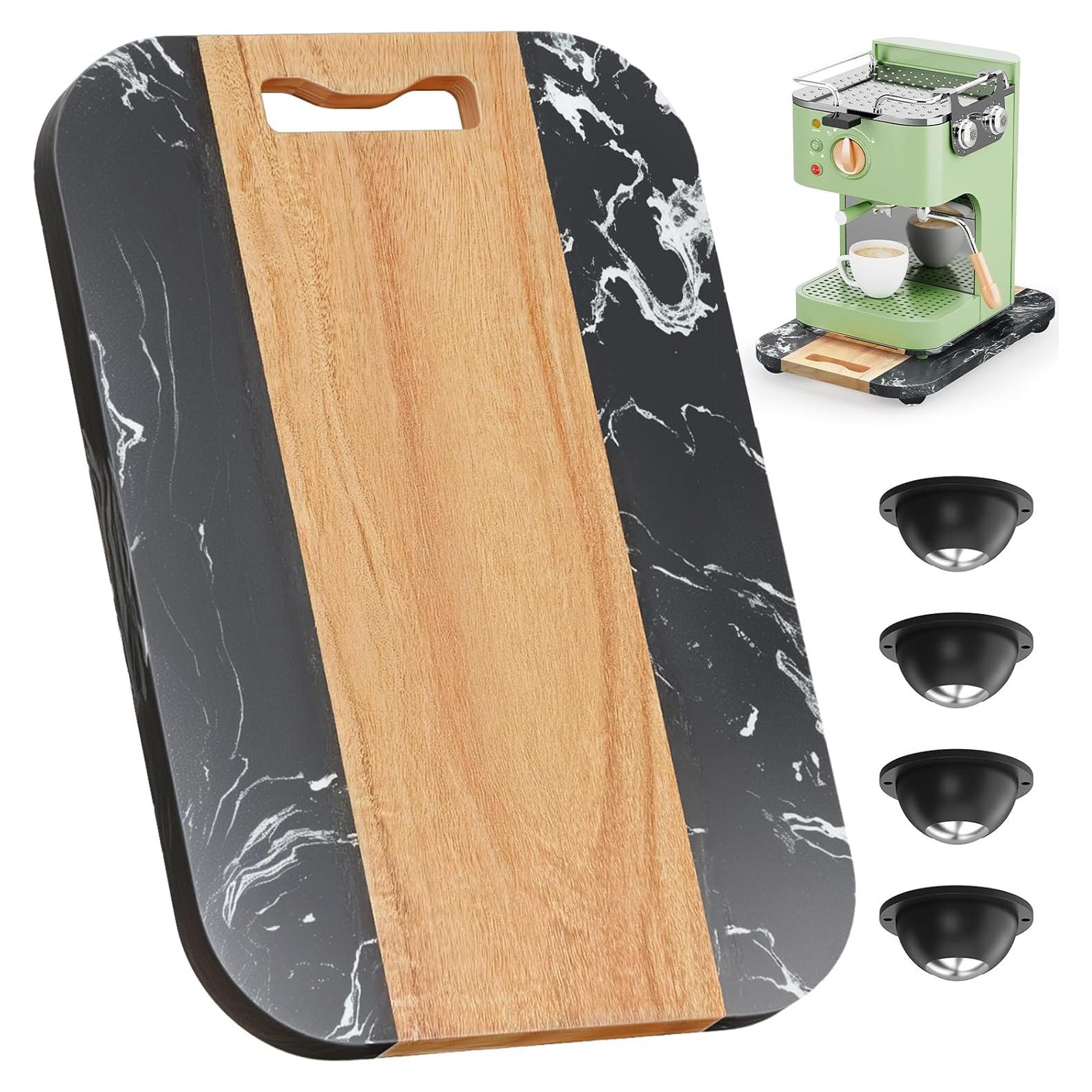 Bandeja Deslizante de Acacia y Mármol NiHome 35.5x24.1 cm