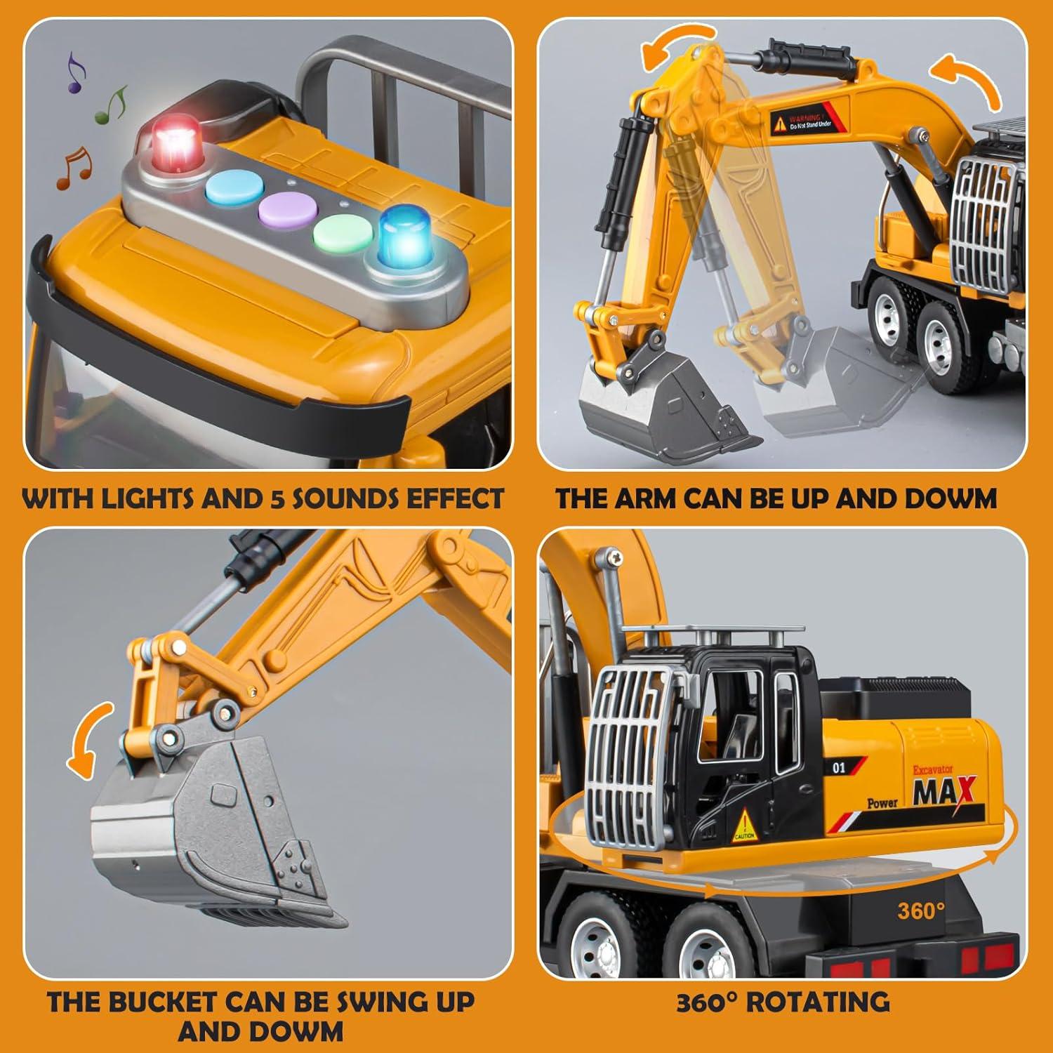 Excavadora Juguete TAKGUD 25.9cm con Luces y Sonidos