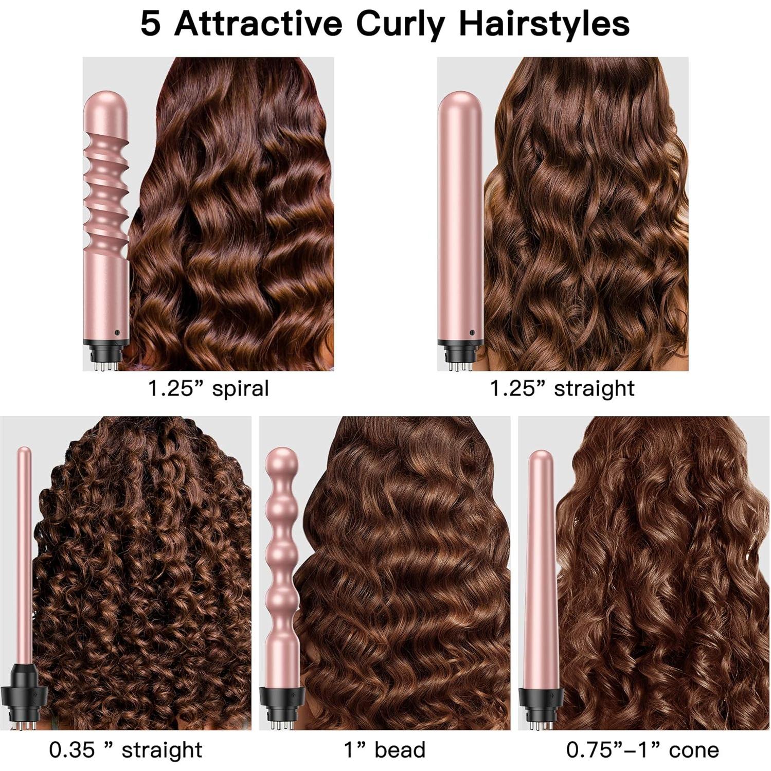 Set Rizador de Pelo USHOW 5 en 1 Cerámica 0.89-3.18 cm