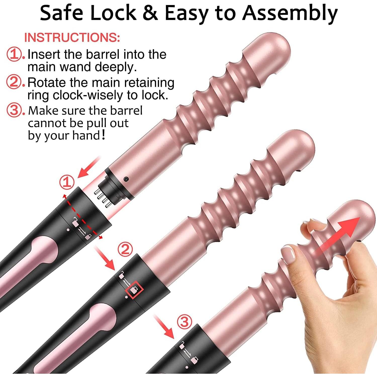 Set Rizador de Pelo USHOW 5 en 1 Cerámica 0.89-3.18 cm