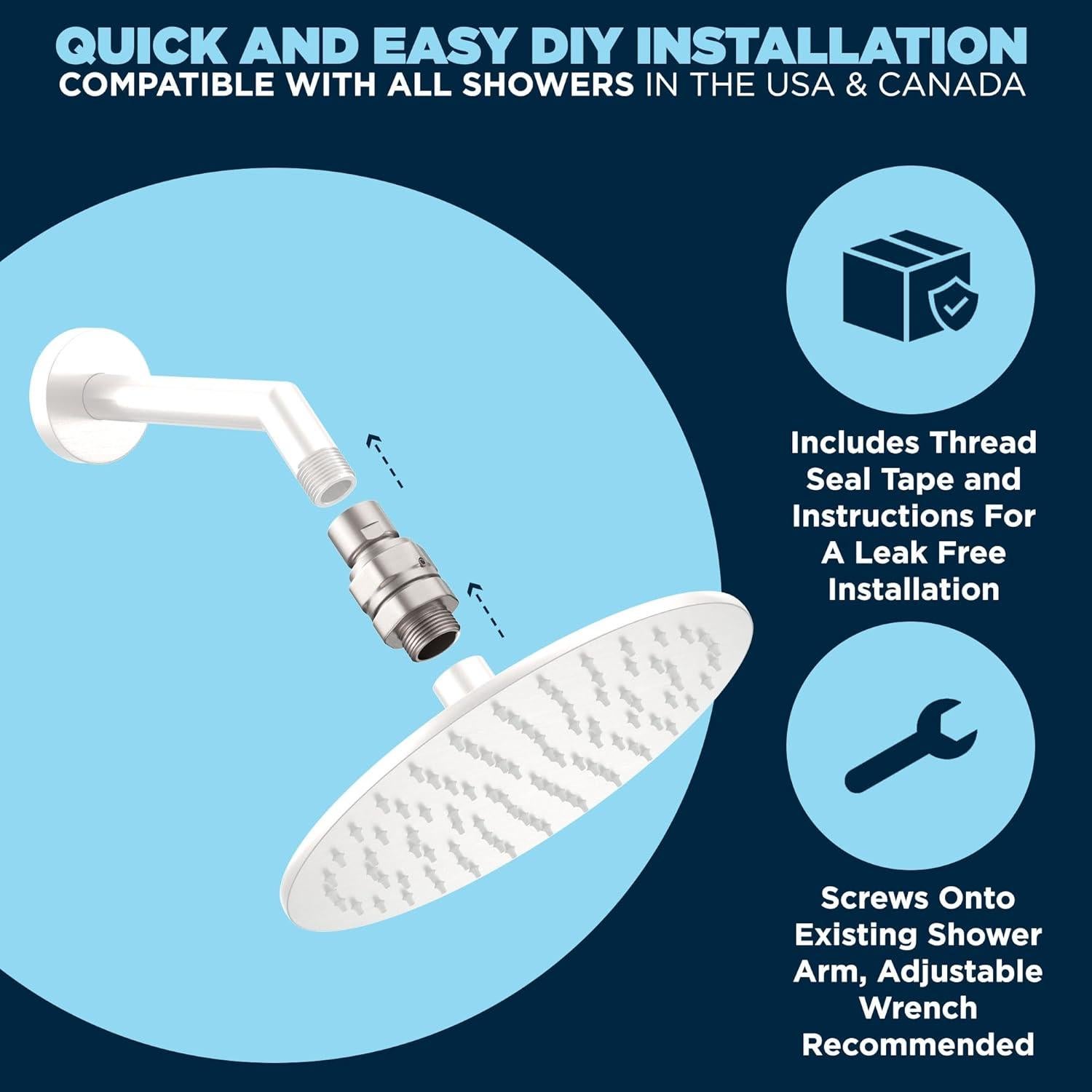 Adaptador de ducha giratorio HammerHead Showers Níquel Cepillado