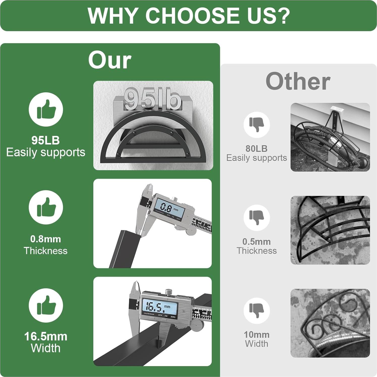 Soporte para Manguera OLV Montado en Pared 38.1m Metal Resistente