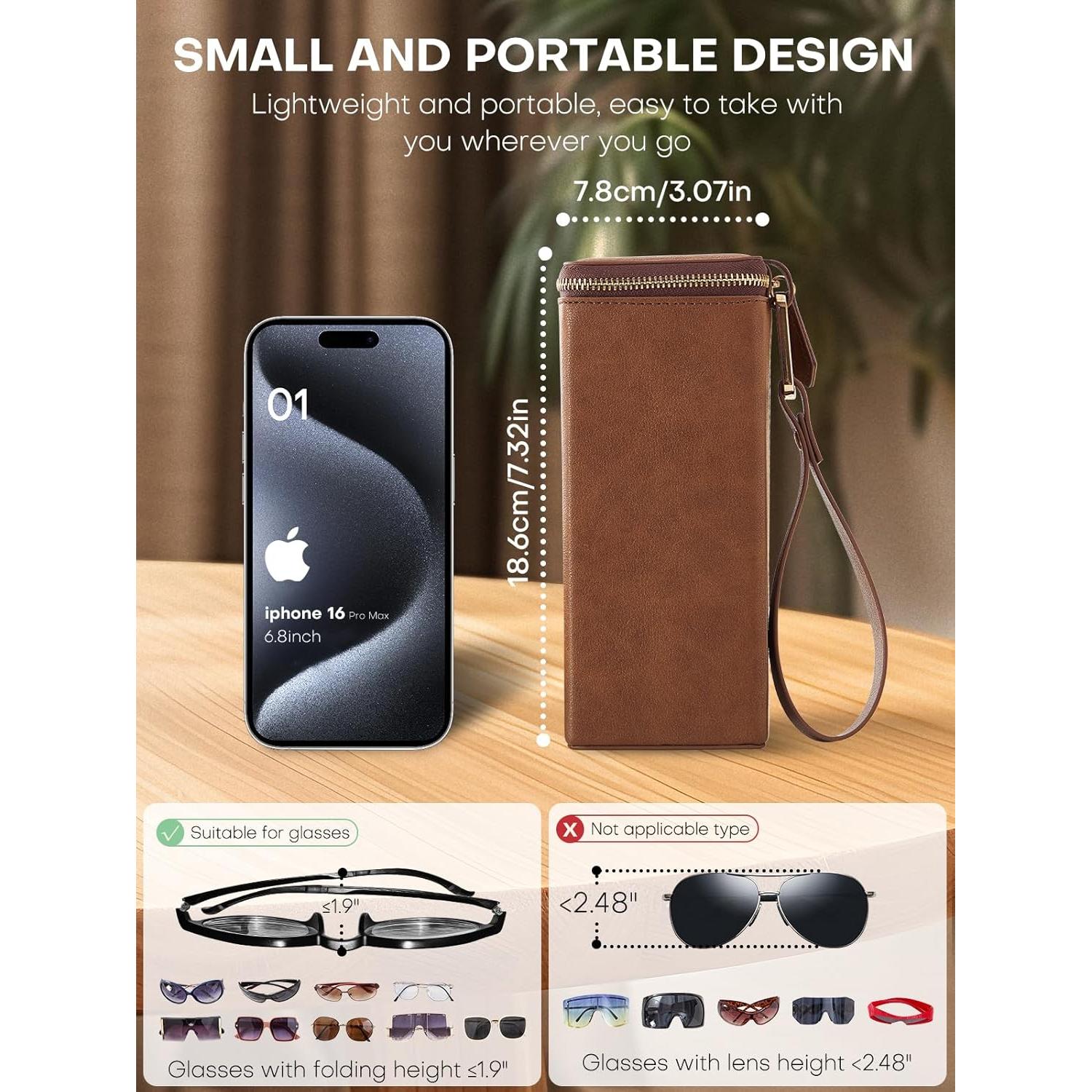 Organizador Plegable de Gafas Cloudever 2 Slots Marrón