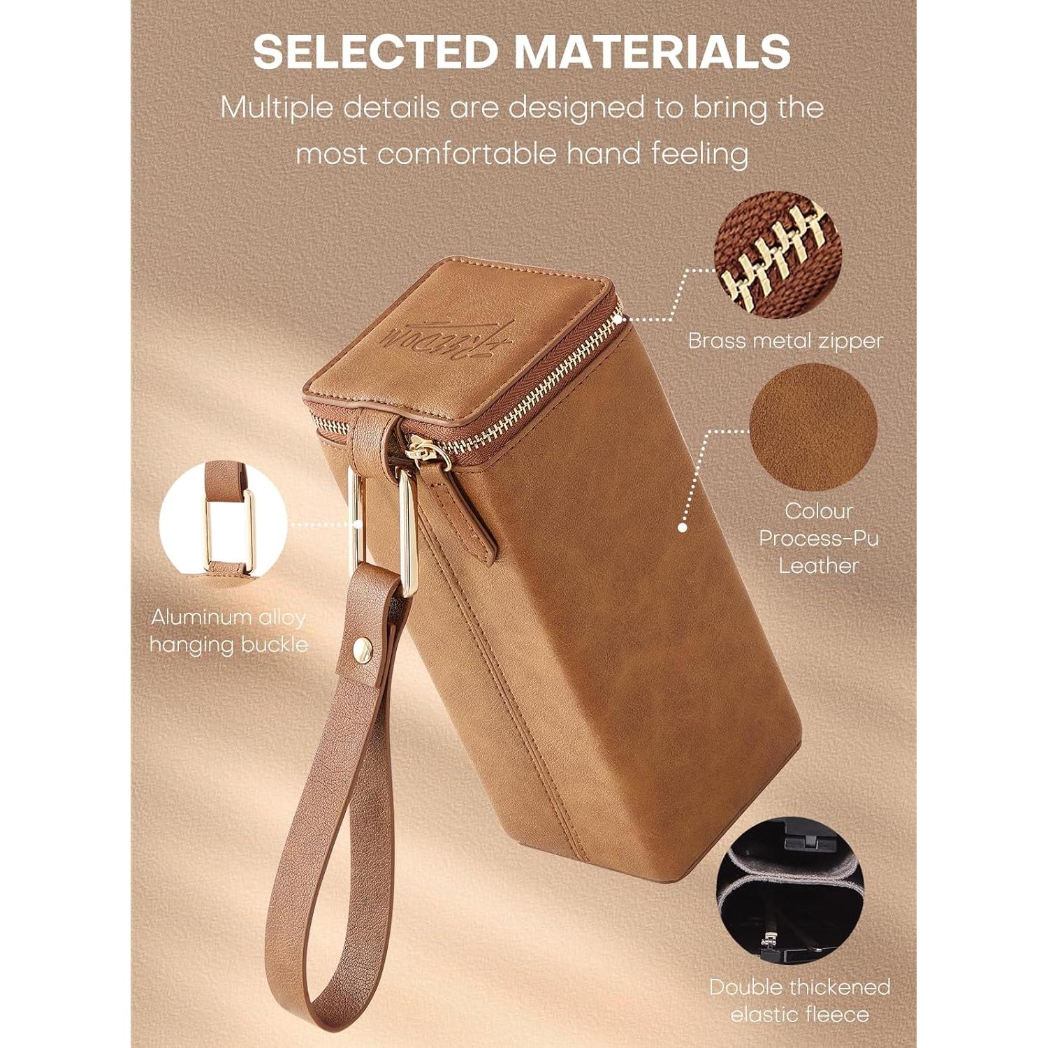 Organizador Plegable de Gafas Cloudever 2 Slots Marrón