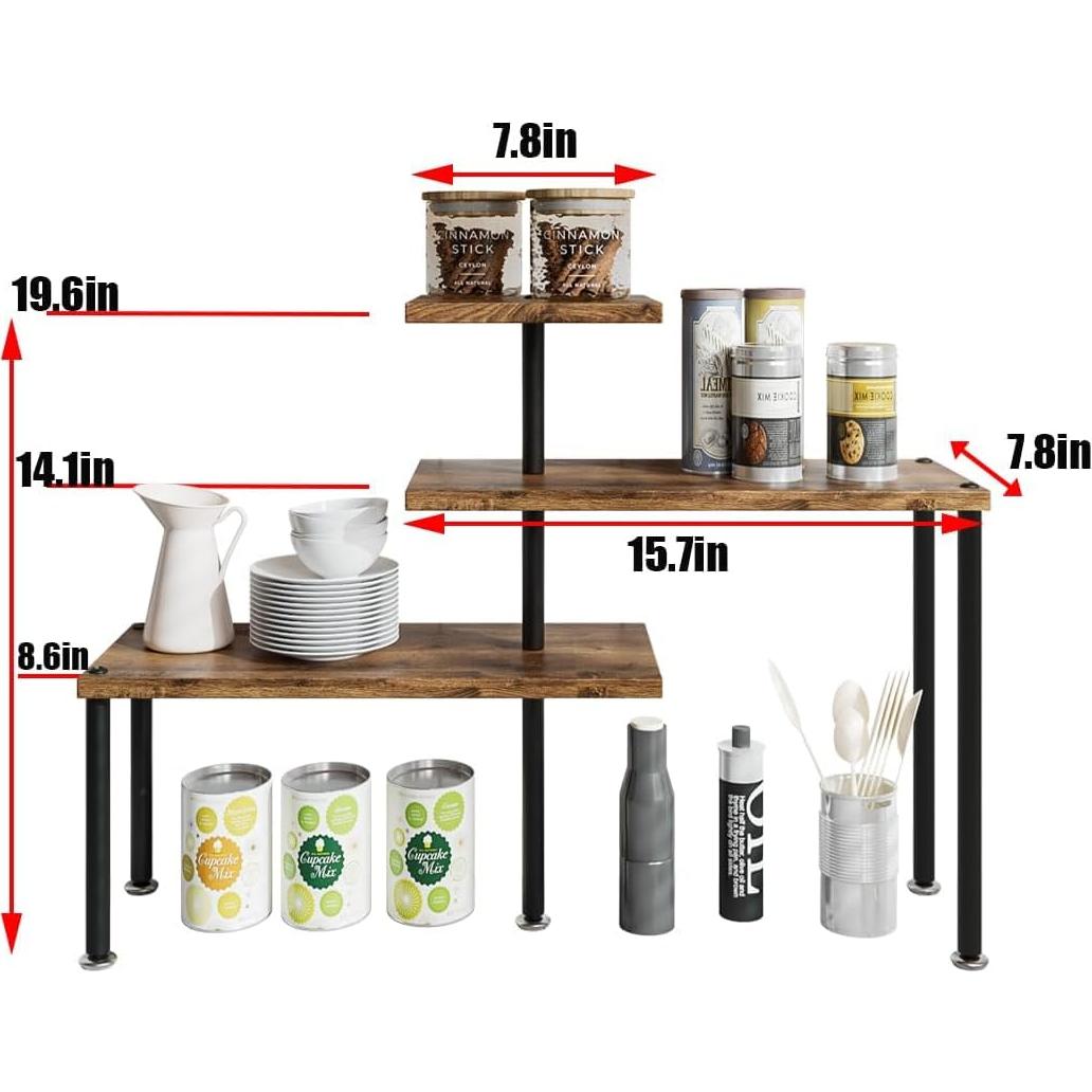 Estante de Cocina en Esquina Dazioter 3 Niveles Ajustable Negro