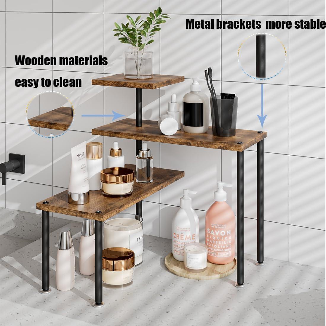 Estante de Cocina en Esquina Dazioter 3 Niveles Ajustable Negro