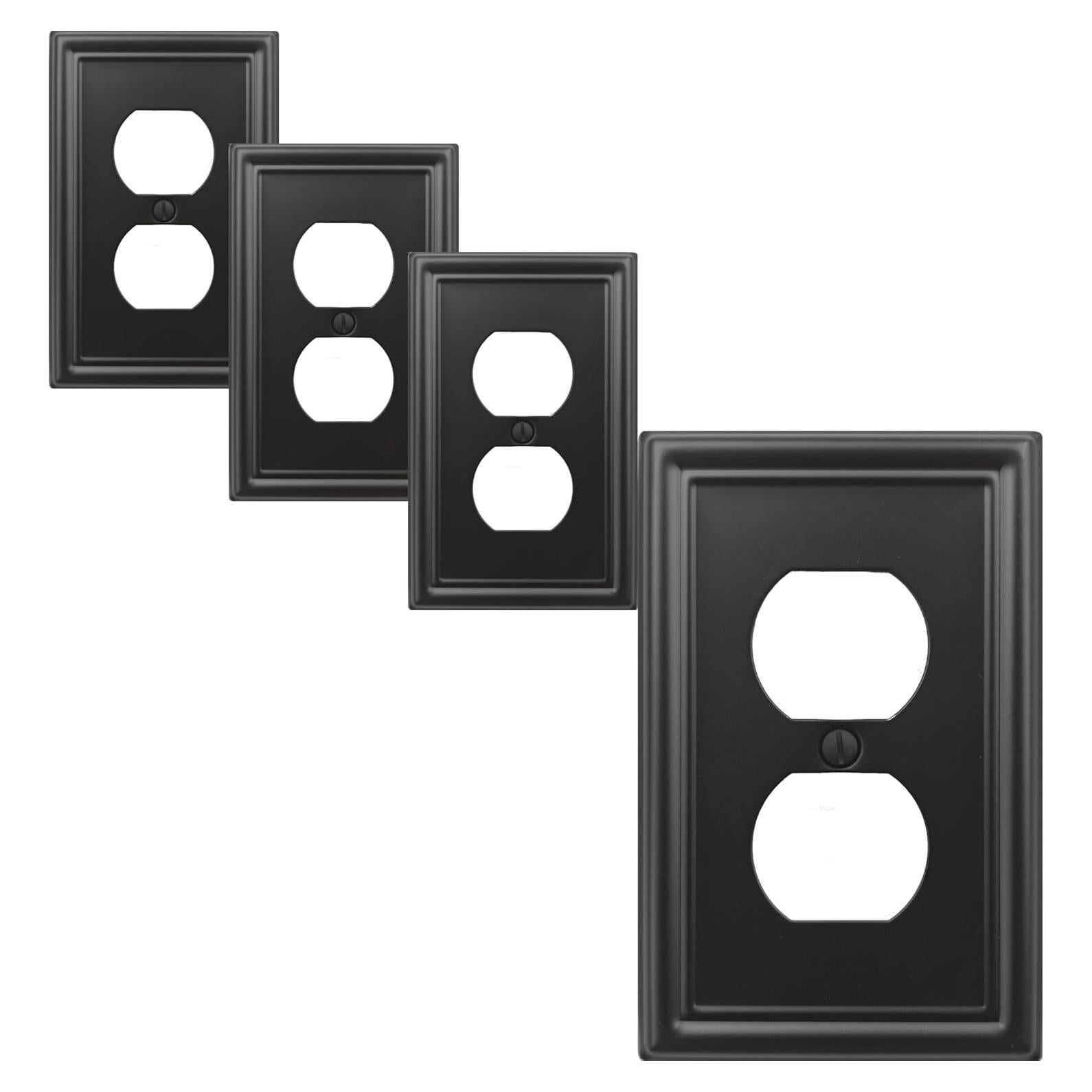 Placa de Pared Doble OKAWYC Metal Negra - Paquete de 4 Unidades