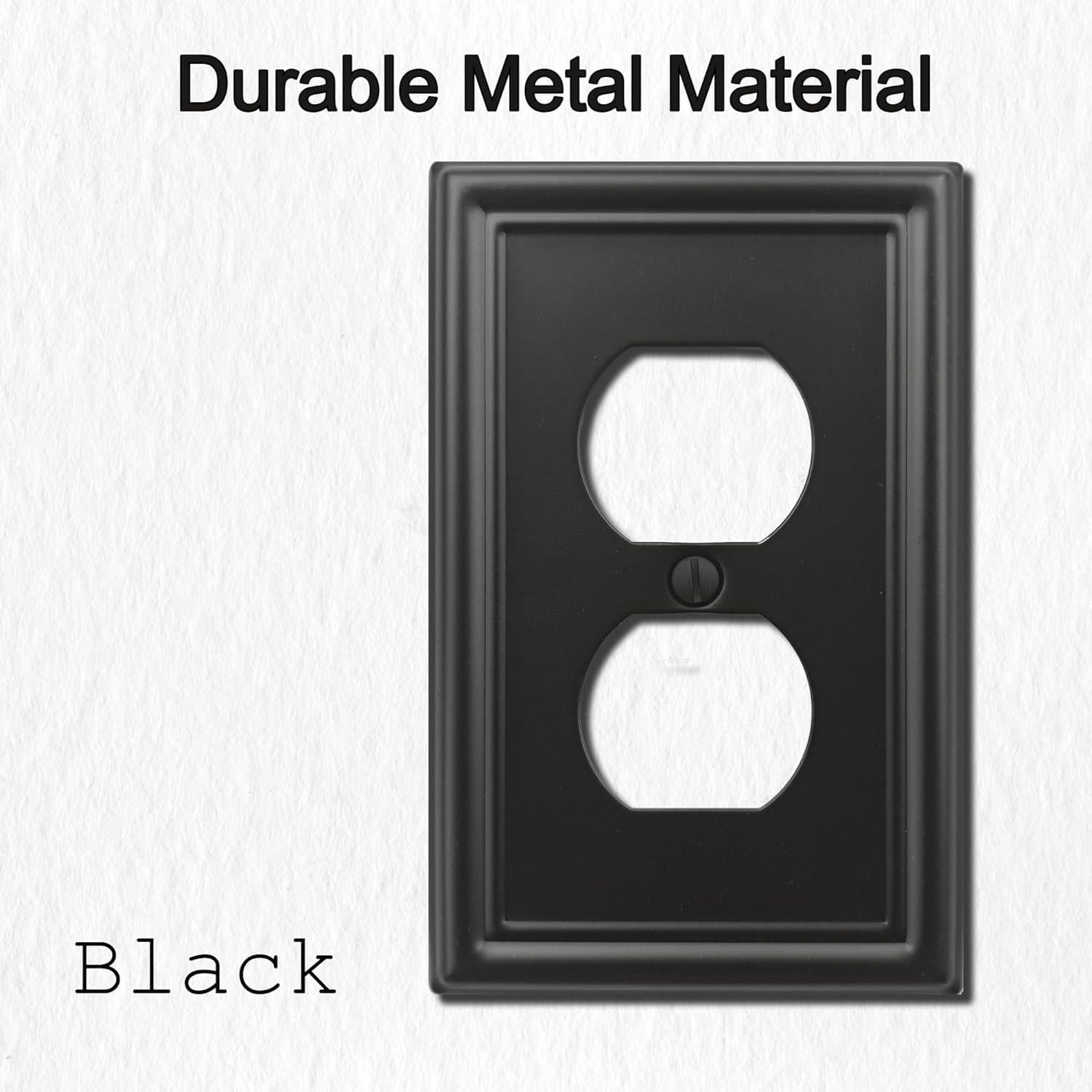 Placa de Pared Doble OKAWYC Metal Negra - Paquete de 4 Unidades