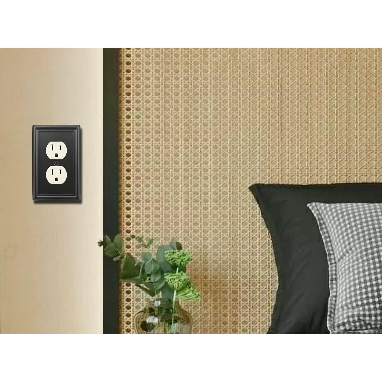 Placa de Pared Doble OKAWYC Metal Negra - Paquete de 4 Unidades