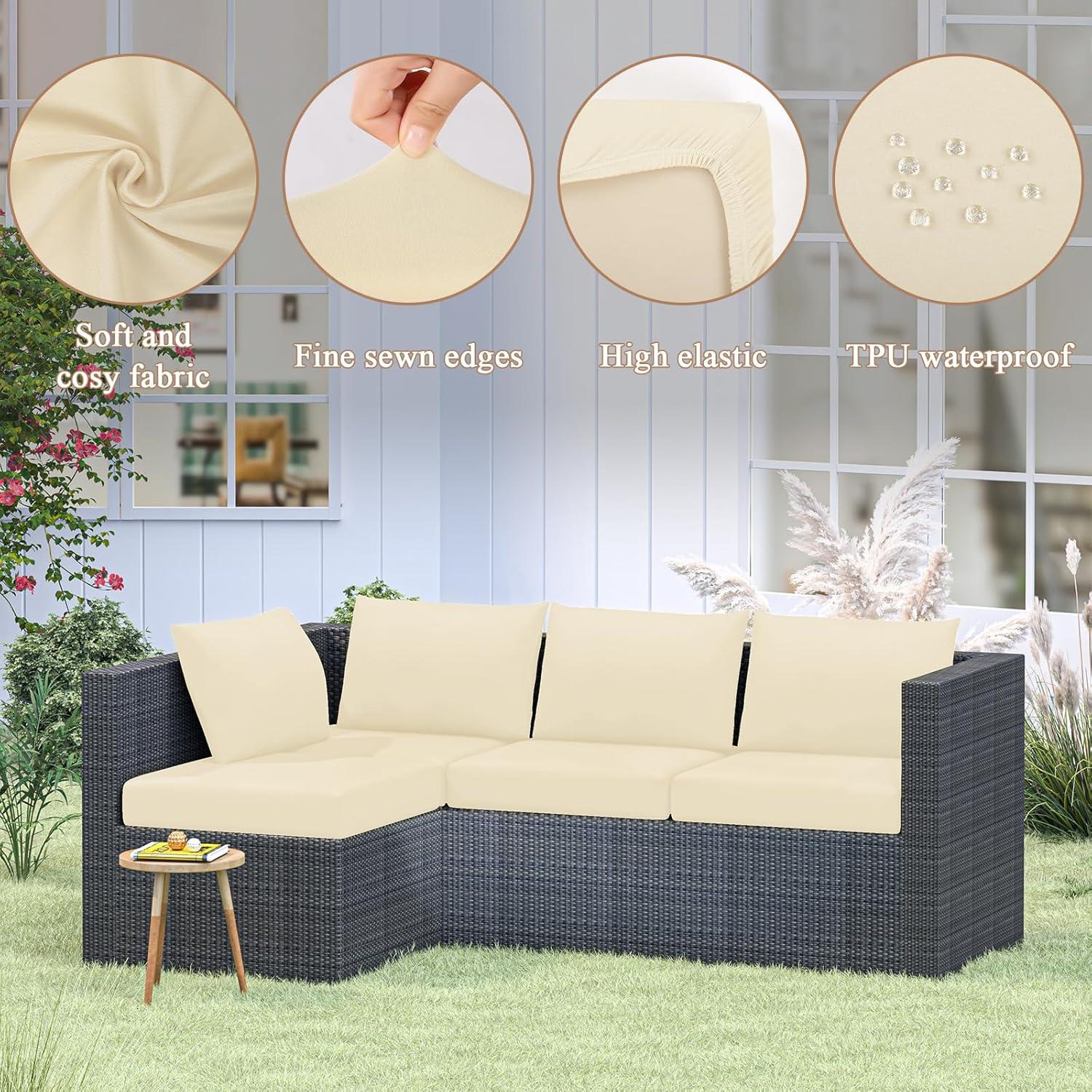 Fundas de Cojines de Patio U'Artlines 8 Piezas Impermeables