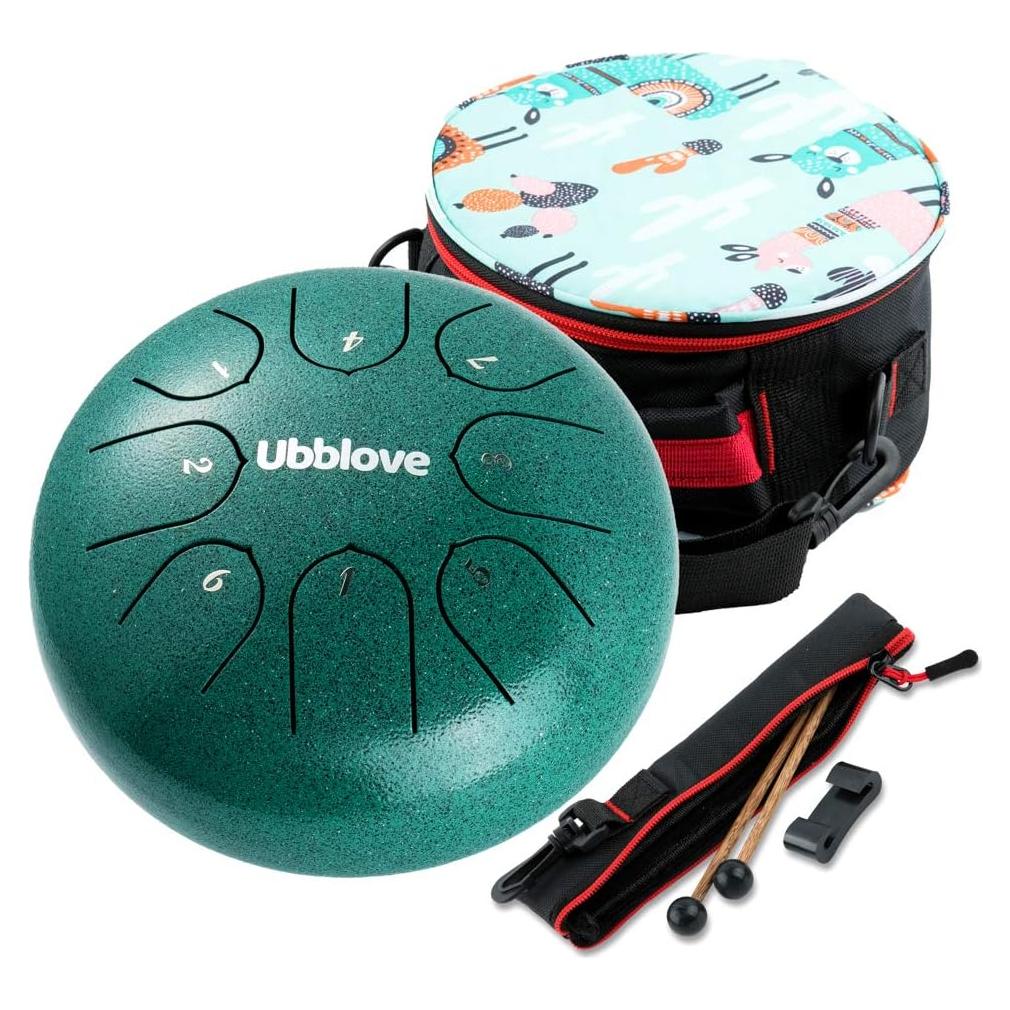 Tambor de Lengua de Acero Ubblove 8 Notas 15 cm Clave de C Verde