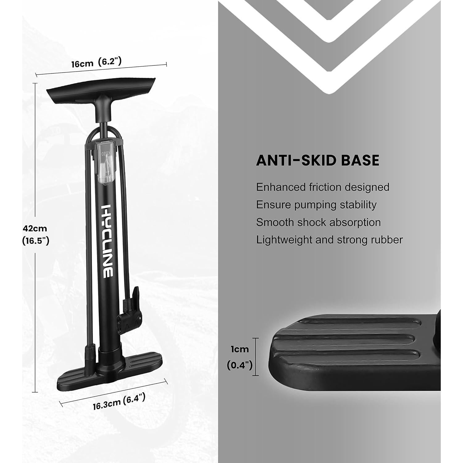 Bomba de Suelo Hycline para Bicicleta - Alta Presión 150PSI