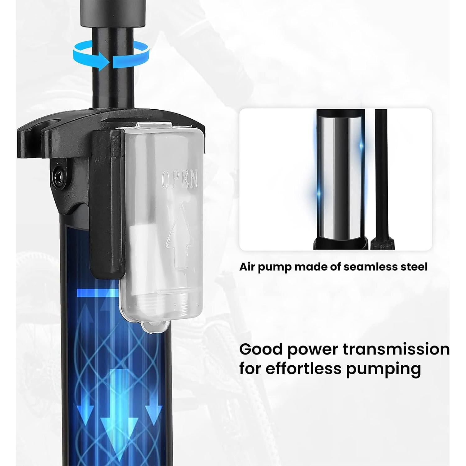 Bomba de Suelo Hycline para Bicicleta - Alta Presión 150PSI