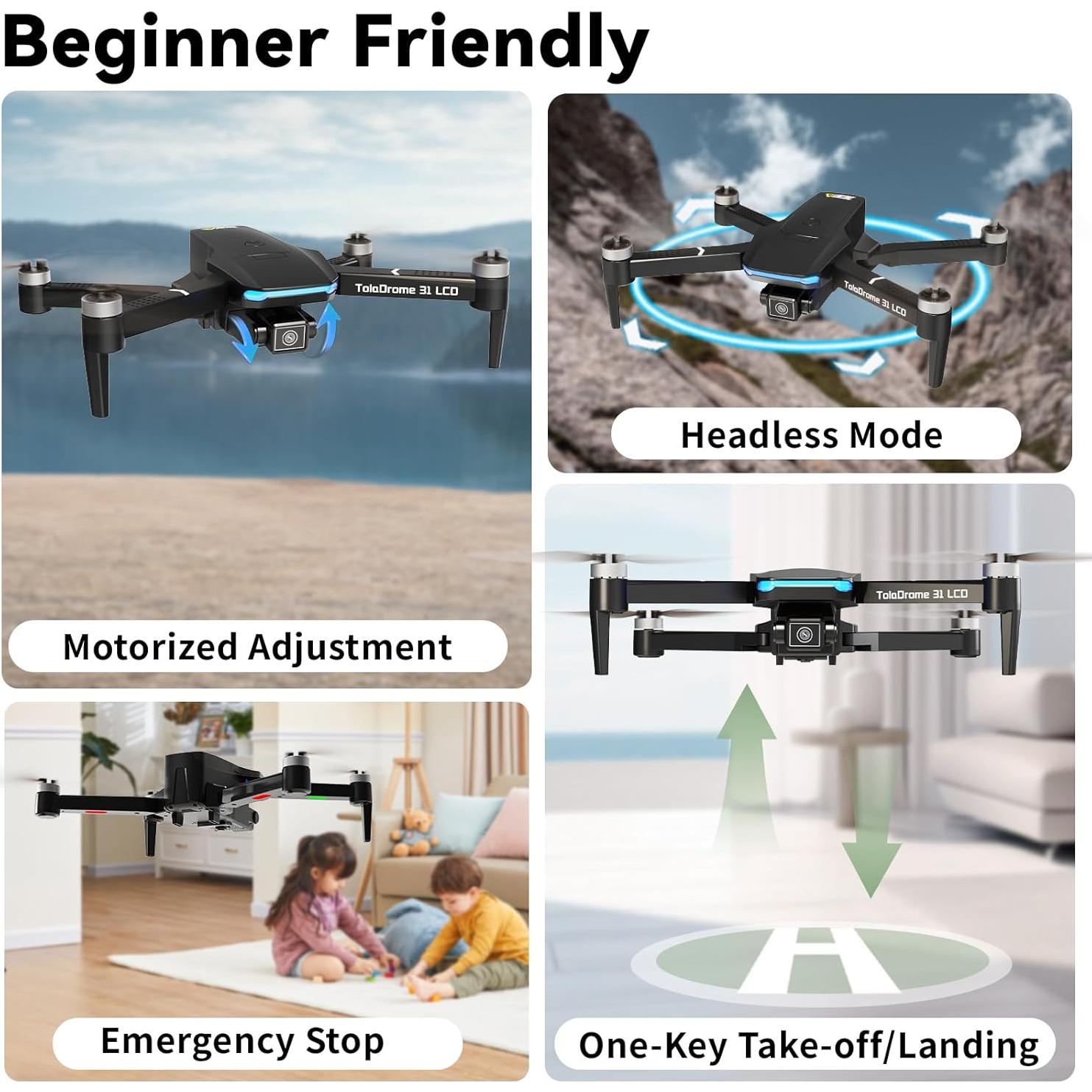 Drone Toladrone TD31LCD con Cámara Ajustable y Control Remoto