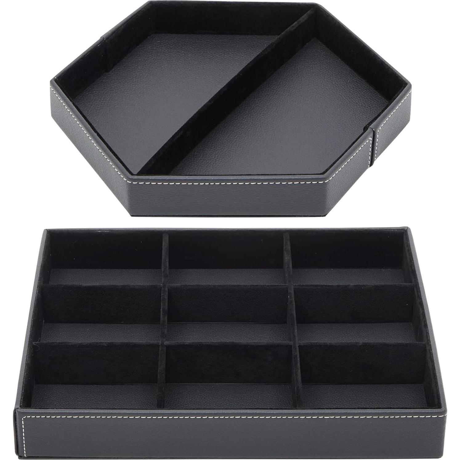 Set de 2 Bandejas de Cuero Sintético Juvale para Hombres