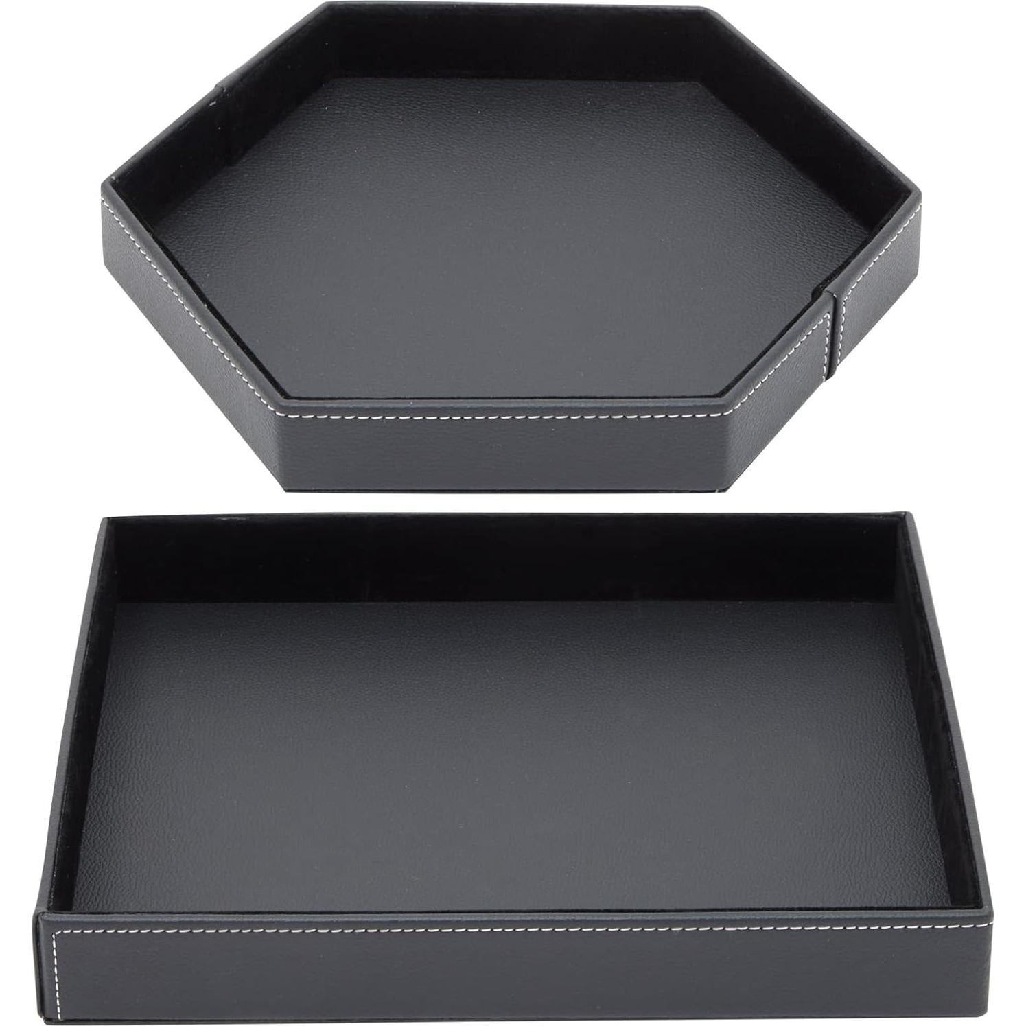 Set de 2 Bandejas de Cuero Sintético Juvale para Hombres