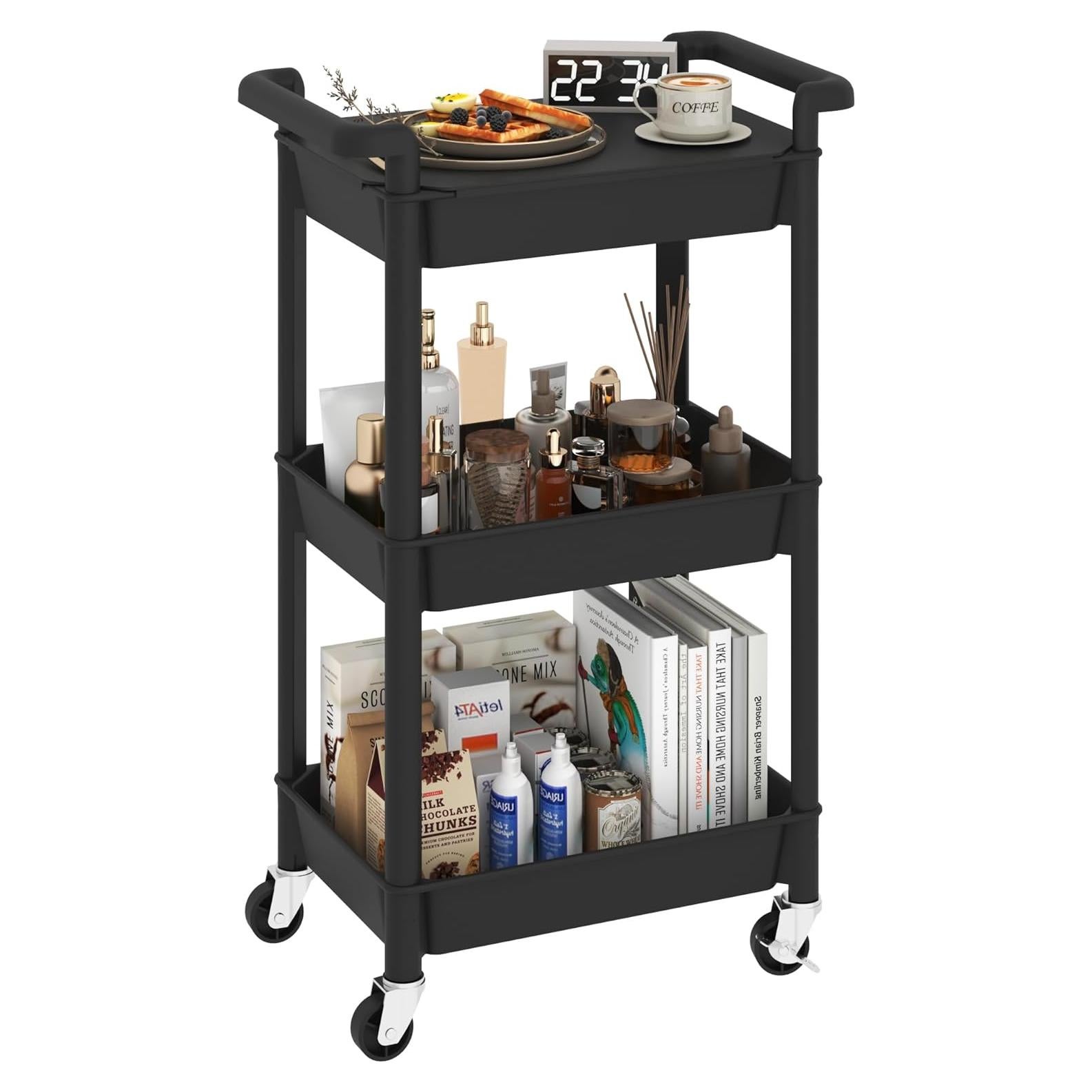 Carro Rodante de Utilidad Steehoom 3 Niveles Negro