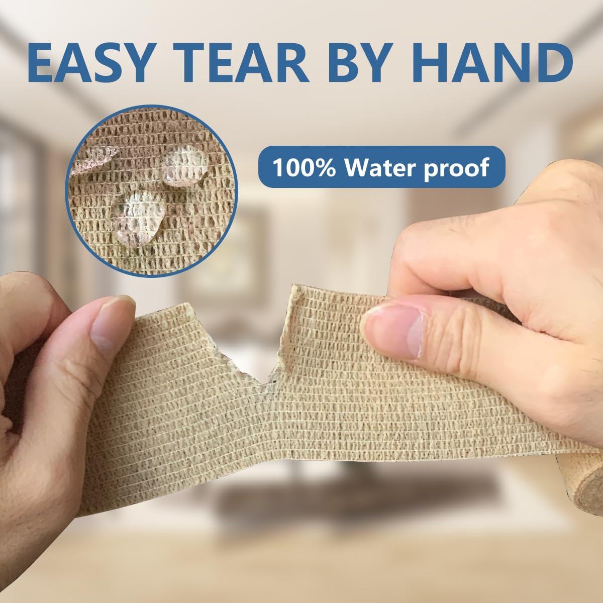 Paquete de 6 Vendajes Autoadhesivos ZJCCTO 5cm x 4.57m Beige