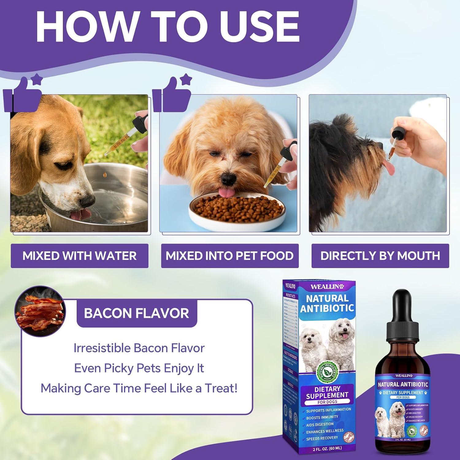 Suplemento Natural para Perros WEALLIN 60ml Sabor Tocino