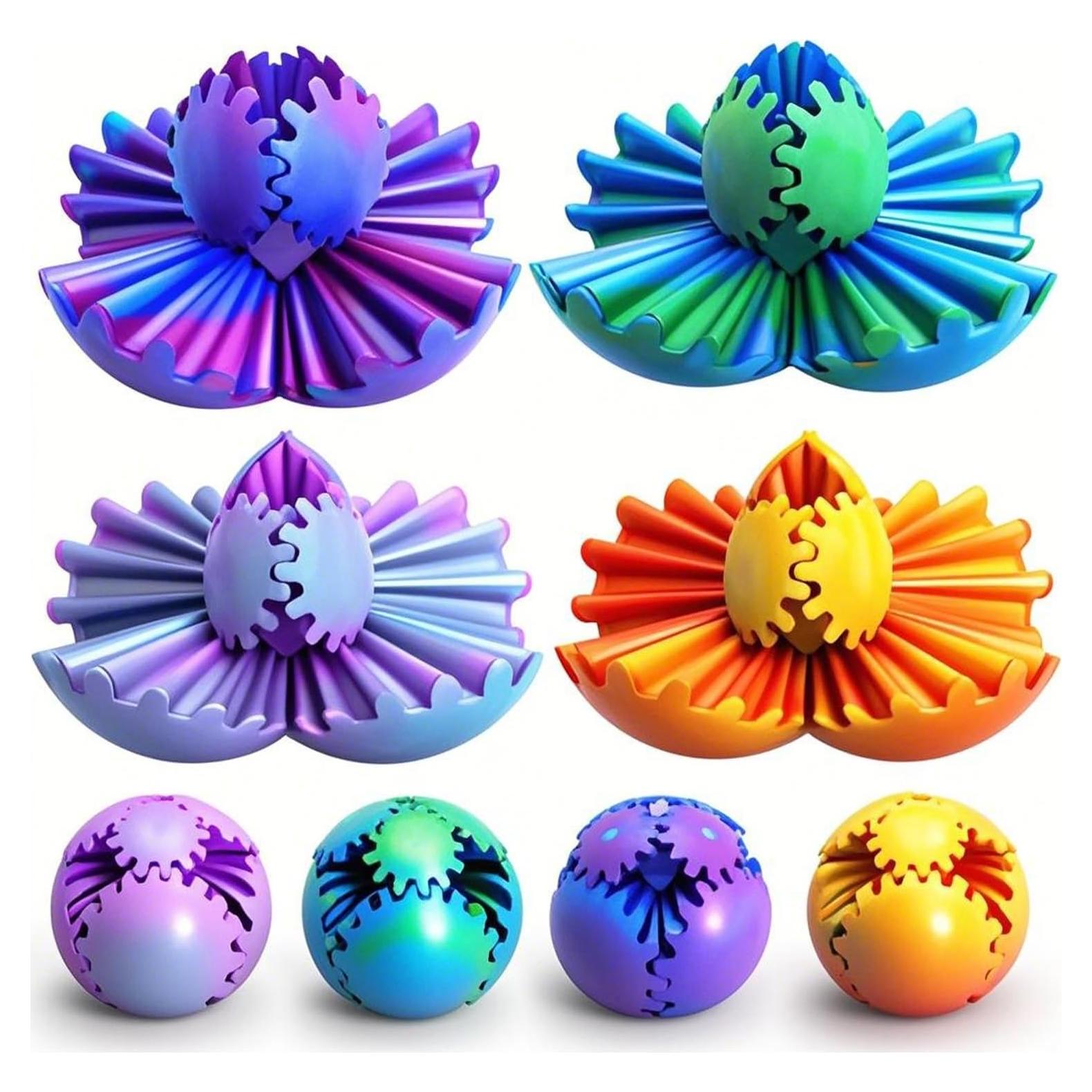 4PCS Juguete Antiestrés Bola de Engranaje 3D 6.6 cm