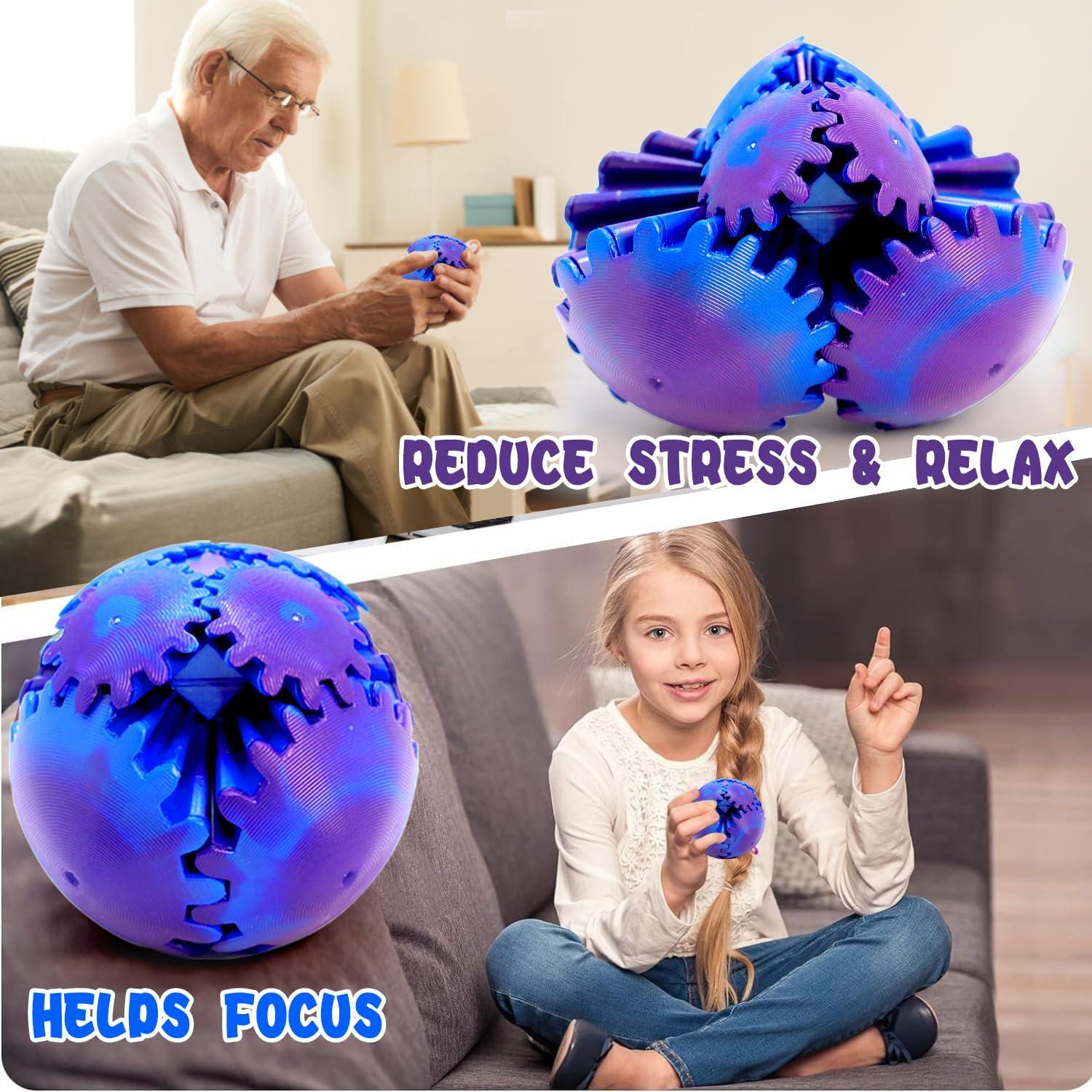 4PCS Juguete Antiestrés Bola de Engranaje 3D 6.6 cm