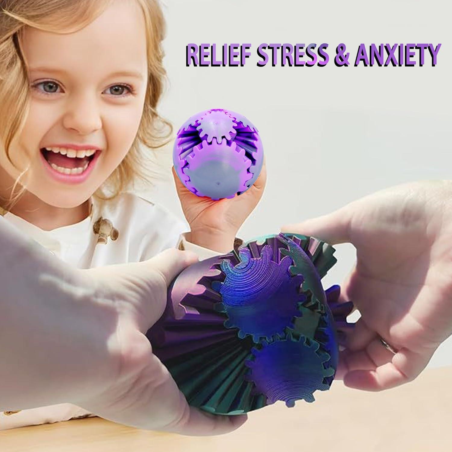 4PCS Juguete Antiestrés Bola de Engranaje 3D 6.6 cm