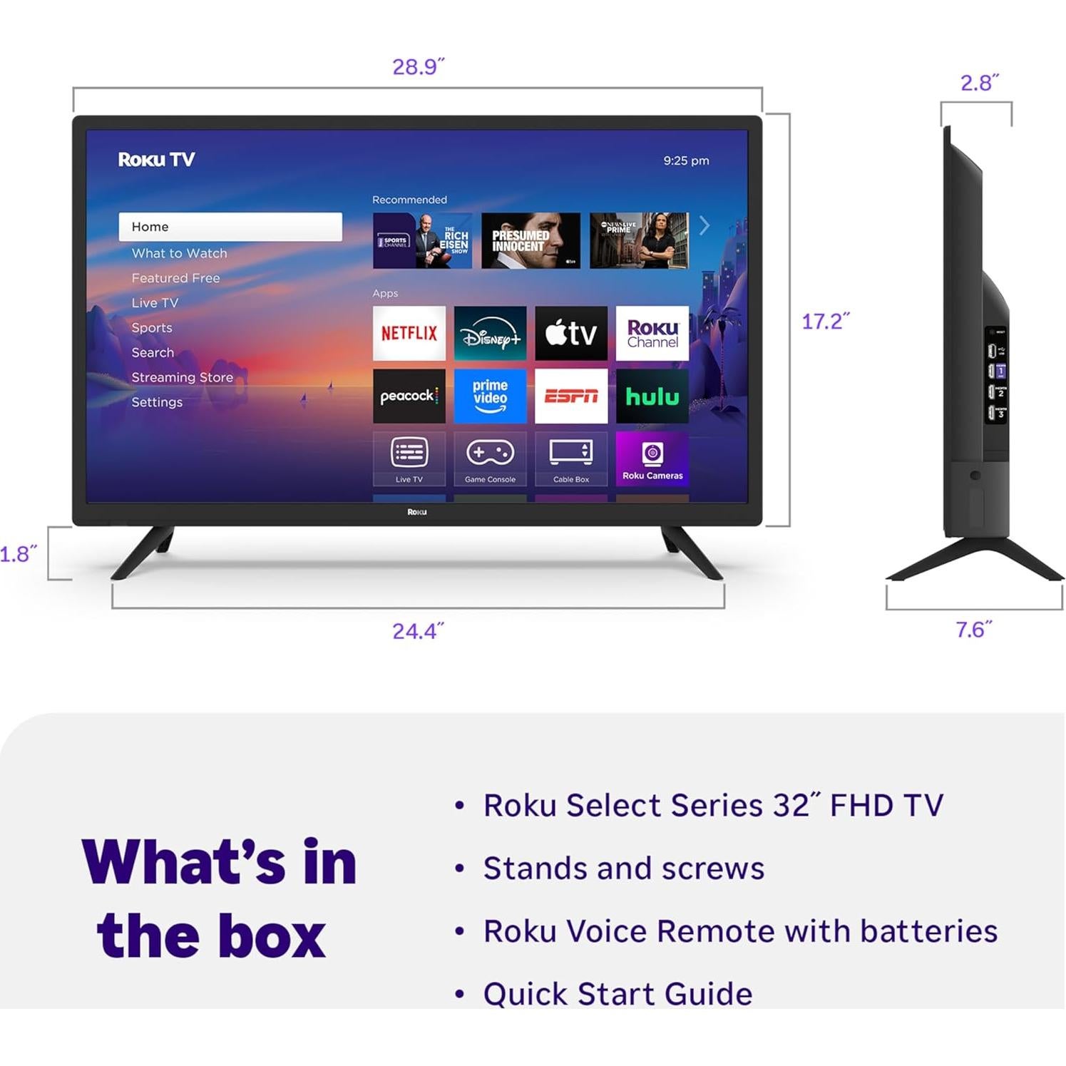 Roku Smart TV 32" Full HD 1080p - Control Remoto por Voz