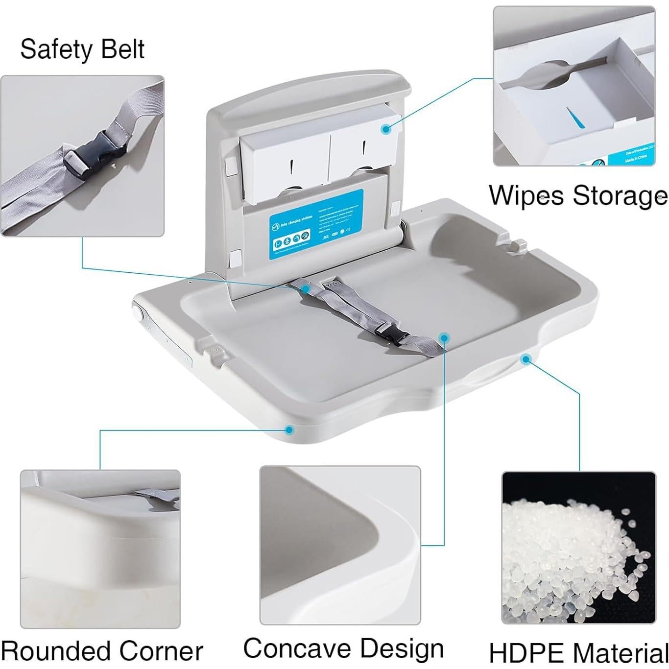 Estación de Cambio de Bebé Ksitex Plegable HDPE 49.9kg