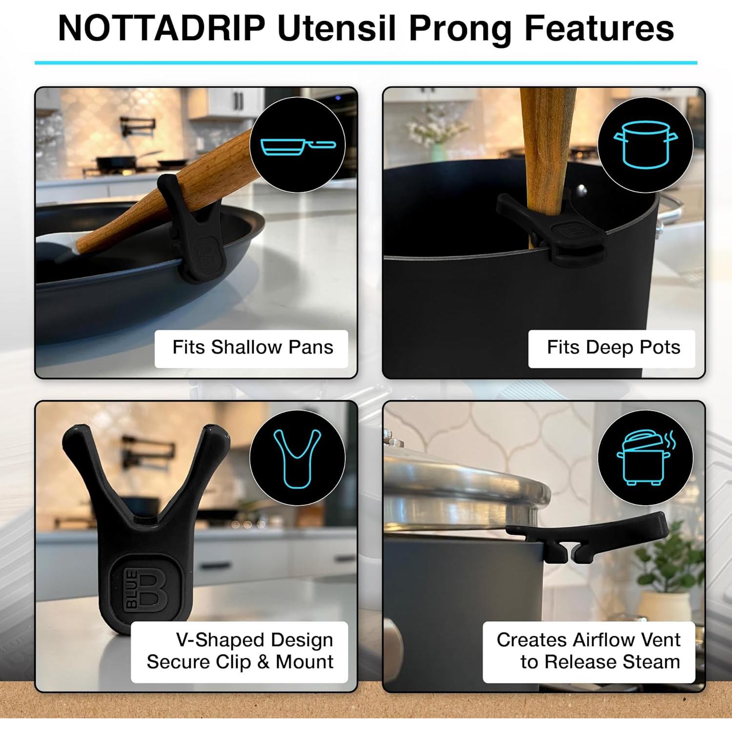 Reposapucheros de Silicona Nottadrip - Set de 3 Piezas Negro