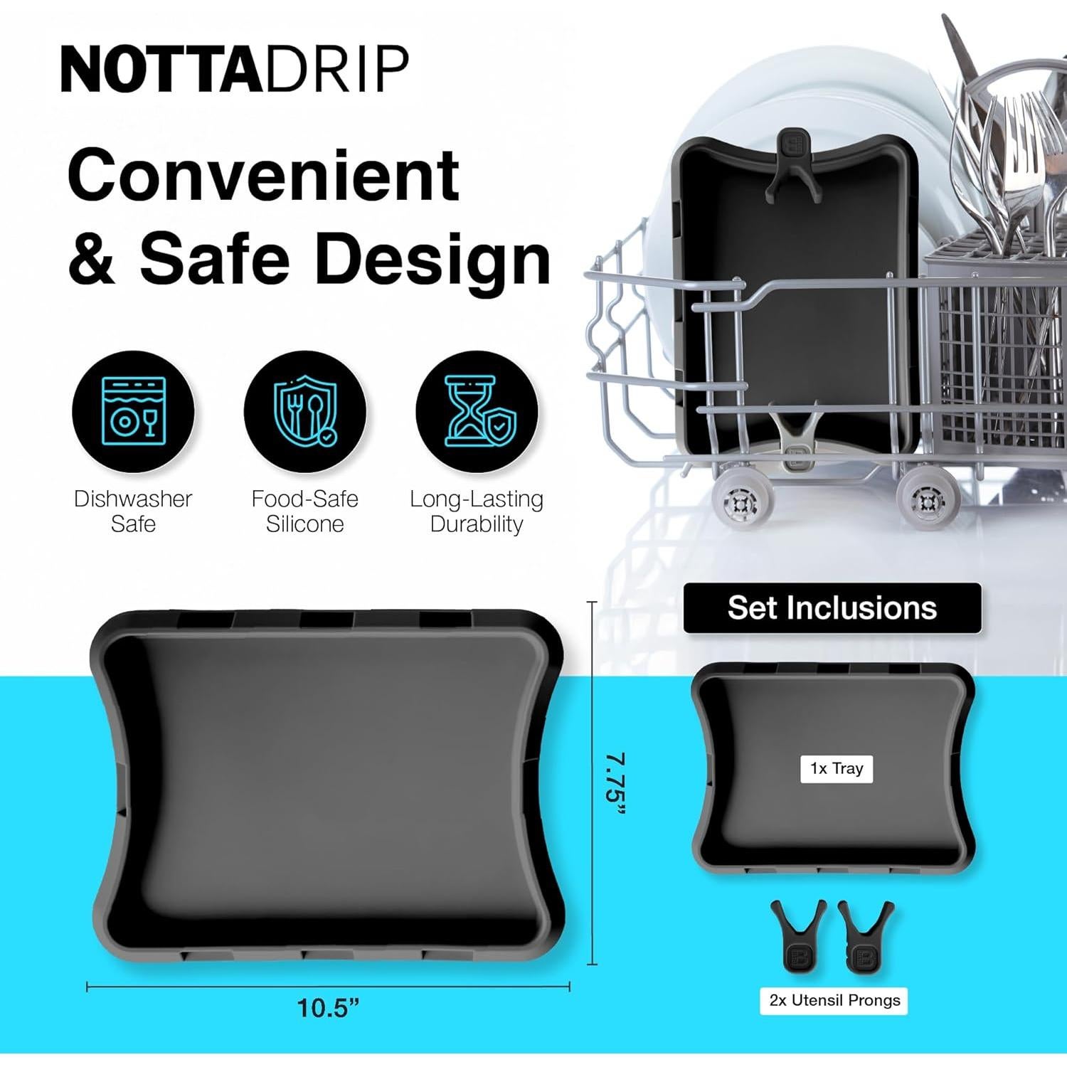 Reposapucheros de Silicona Nottadrip - Set de 3 Piezas Negro