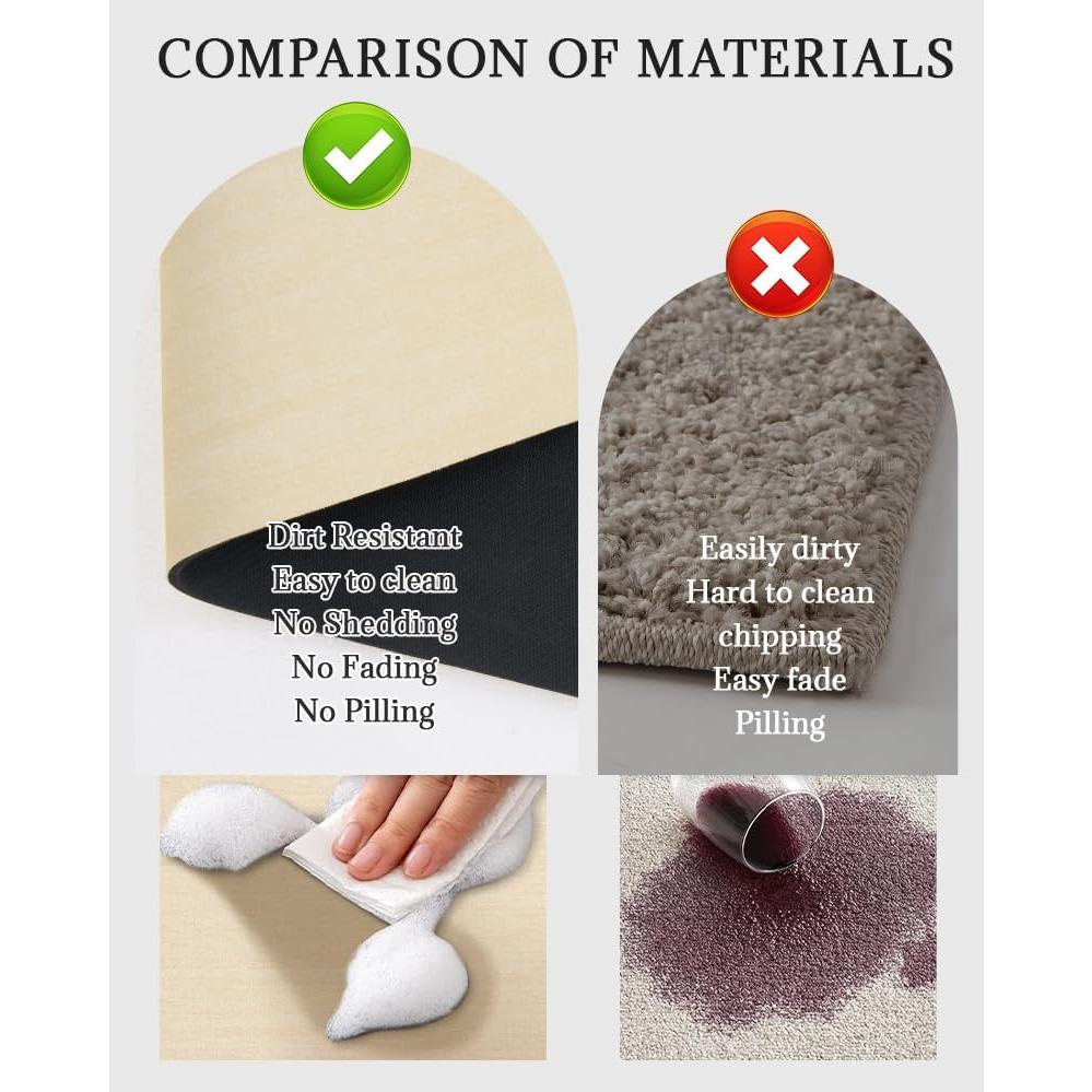 Alfombra de Baño Antideslizante Mecko Beige 41x61cm Suede