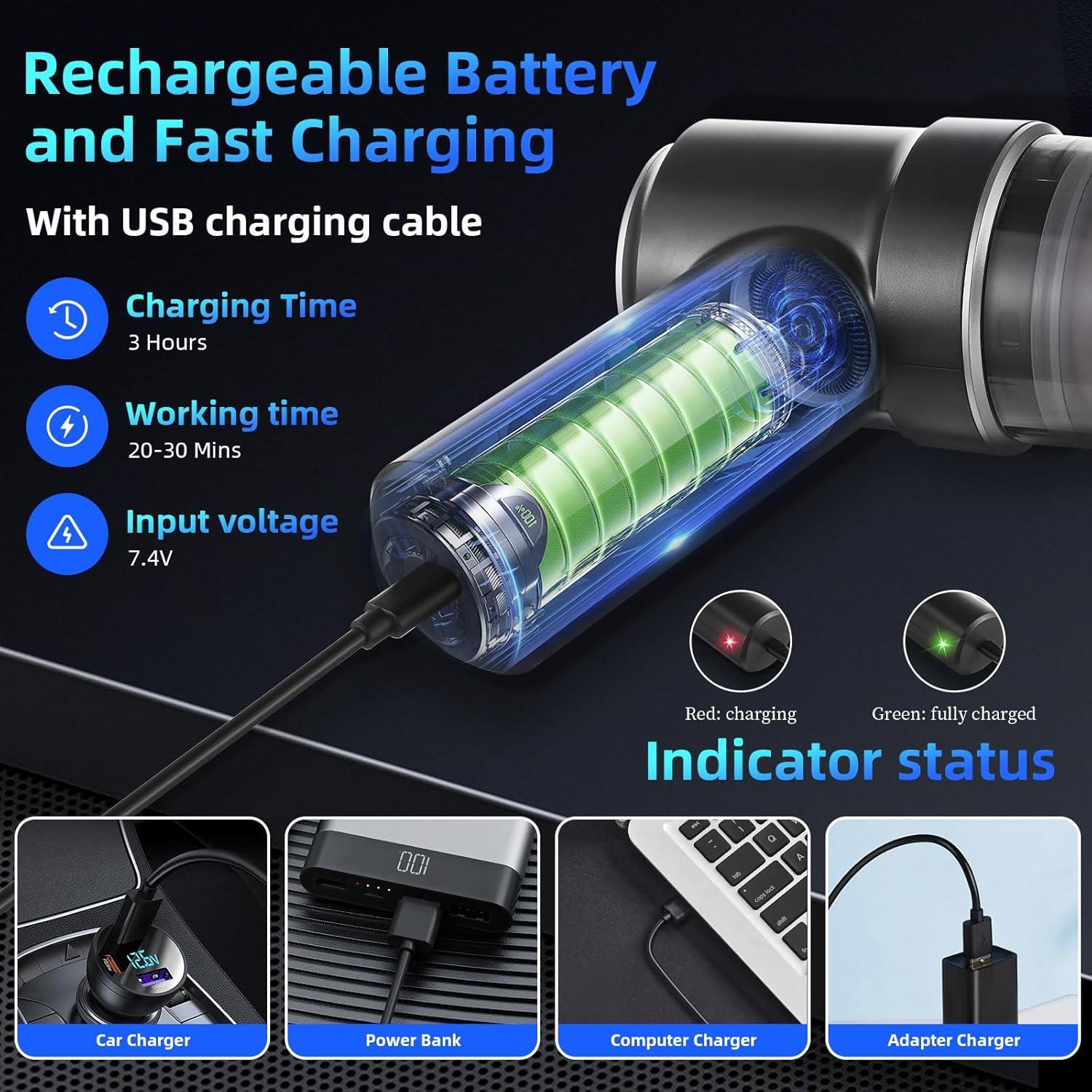 Aspiradora de Coche Inalámbrica Tejecu TEJECU117C 120W HEPA