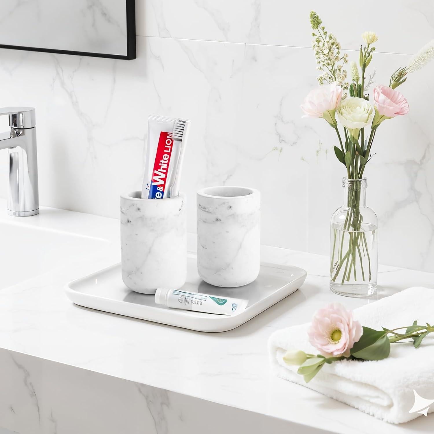 Soporte de Cepillo de Dientes N NANSHOP de Mármol Natural