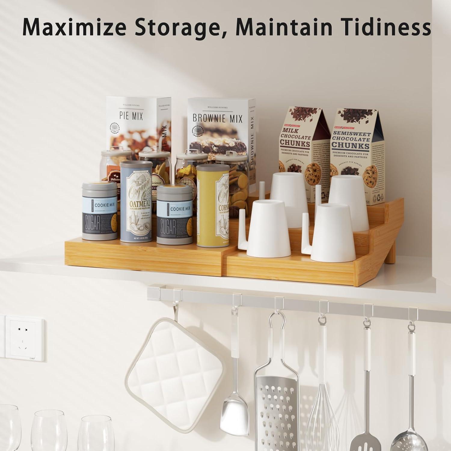 Estante de Especias de Bambú Youpehom Expandible 3 Niveles