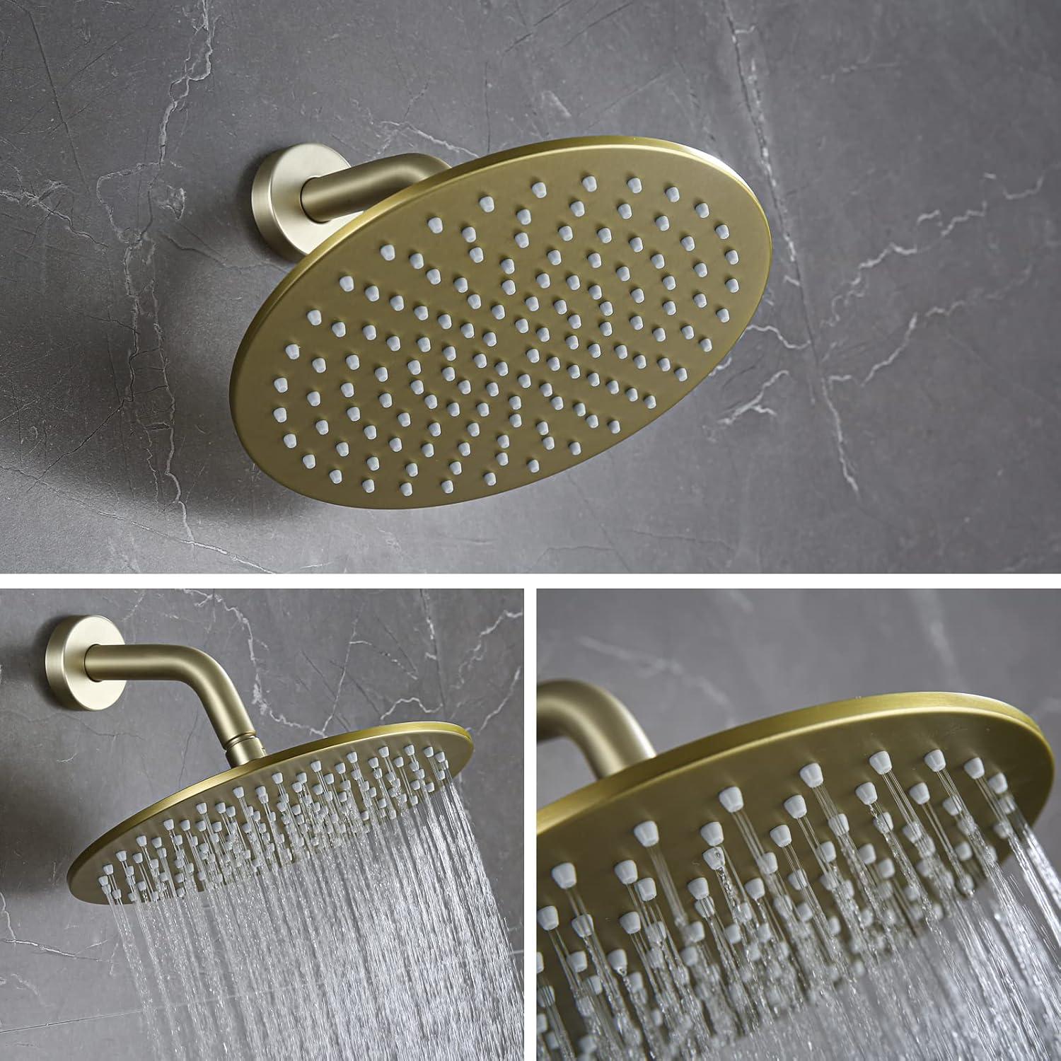 Cabezal de Ducha de Lluvia RANDOM 10" Dorado Cepillado Acero Inoxidable