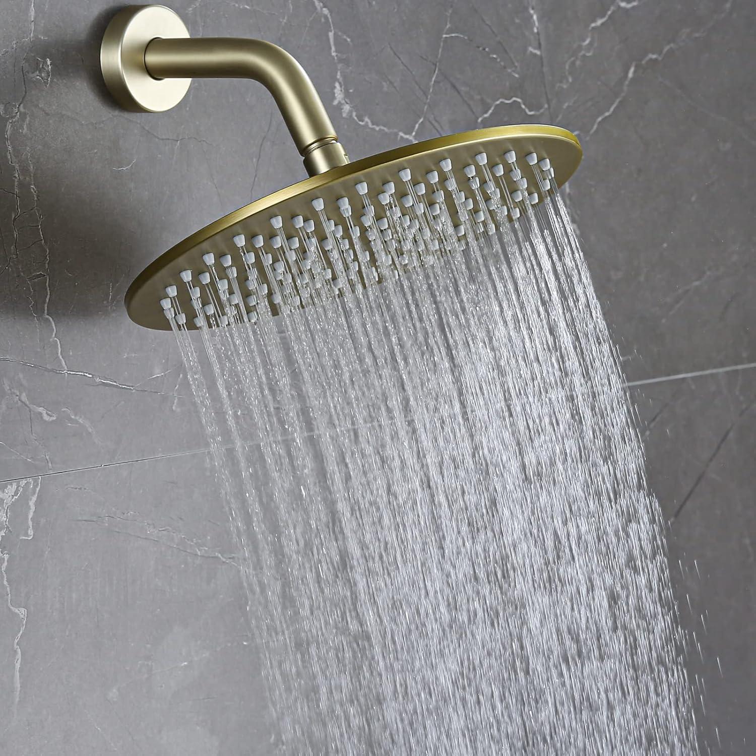 Cabezal de Ducha de Lluvia RANDOM 10" Dorado Cepillado Acero Inoxidable