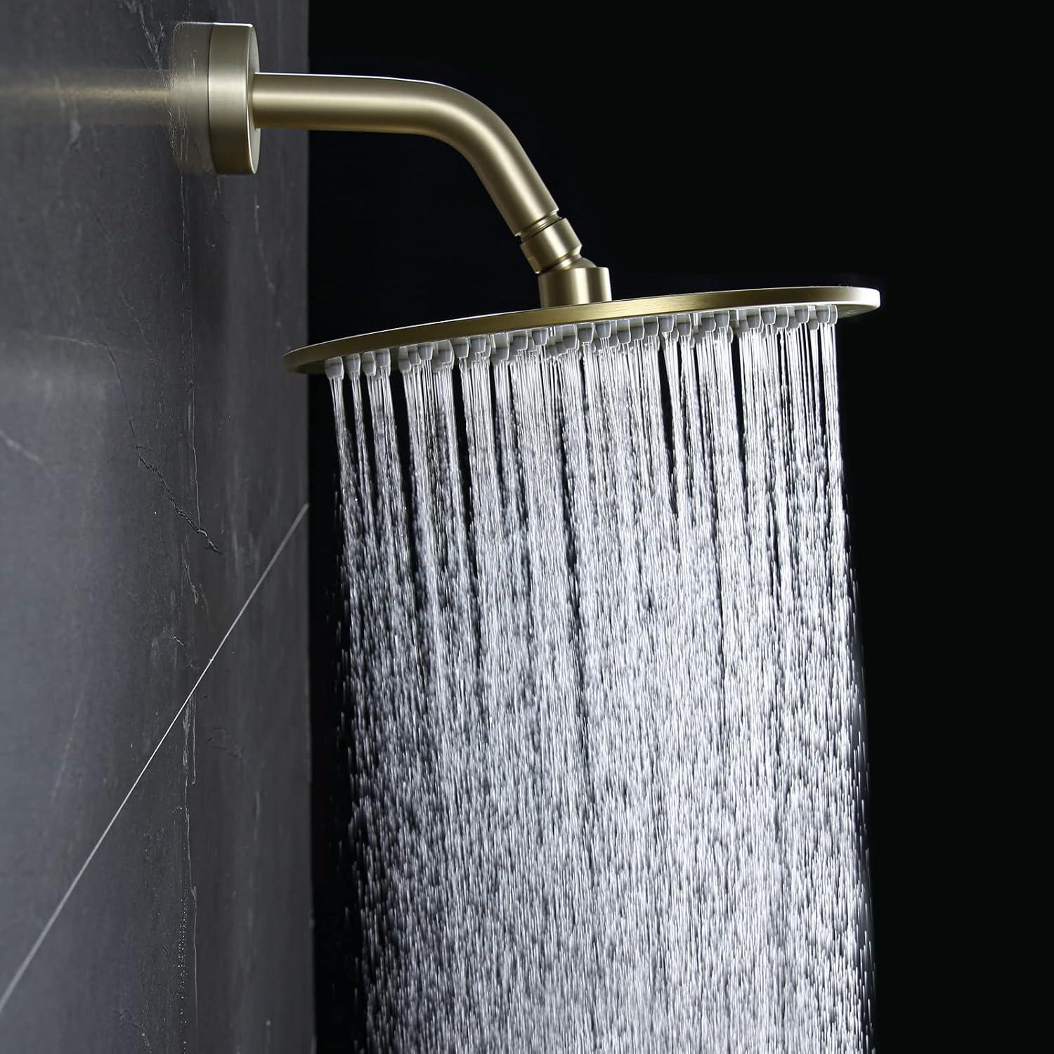 Cabezal de Ducha de Lluvia RANDOM 10" Dorado Cepillado Acero Inoxidable