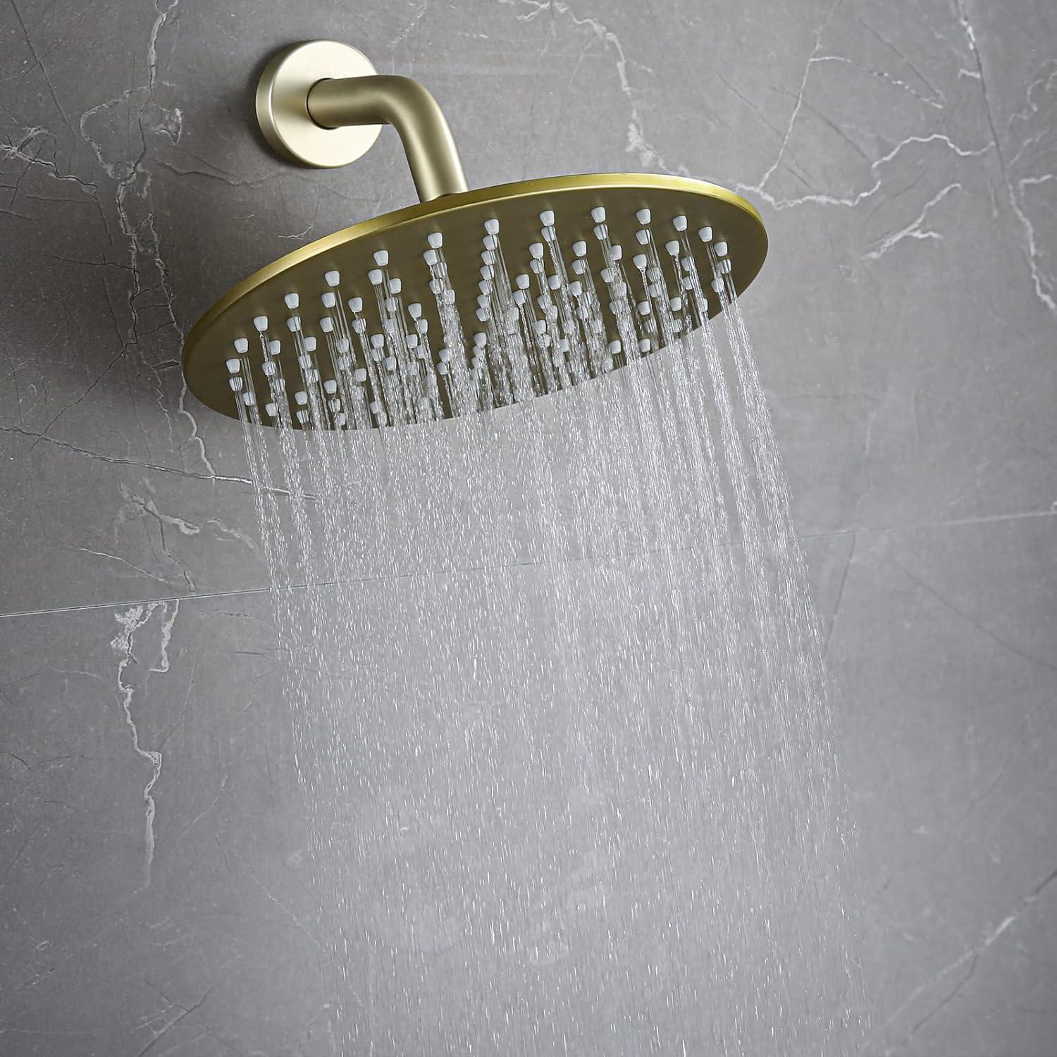 Cabezal de Ducha de Lluvia RANDOM 10" Dorado Cepillado Acero Inoxidable