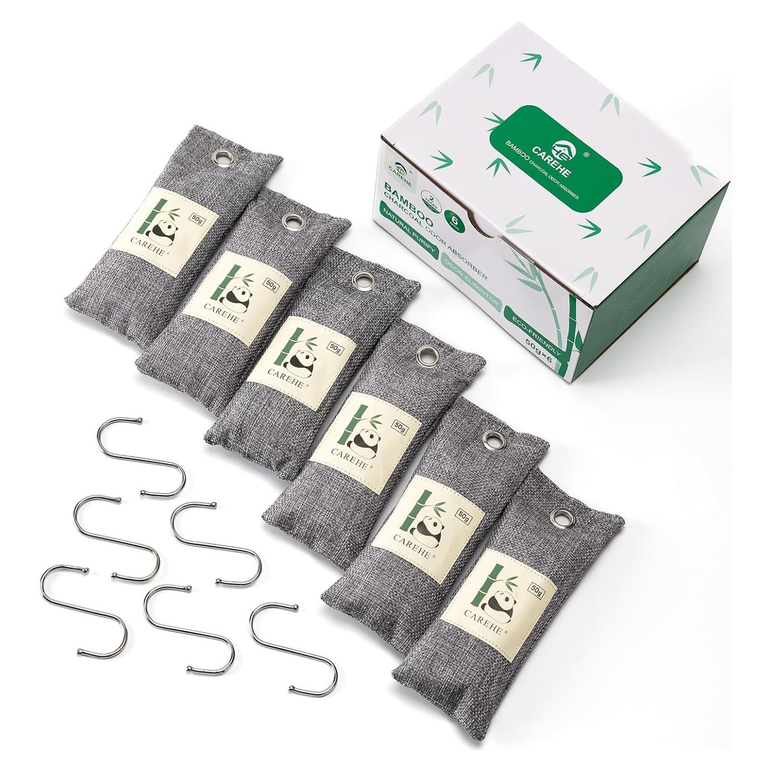 Paquete de 6 Bolsas Desodorantes de Carbón Activado CAREHE 50g