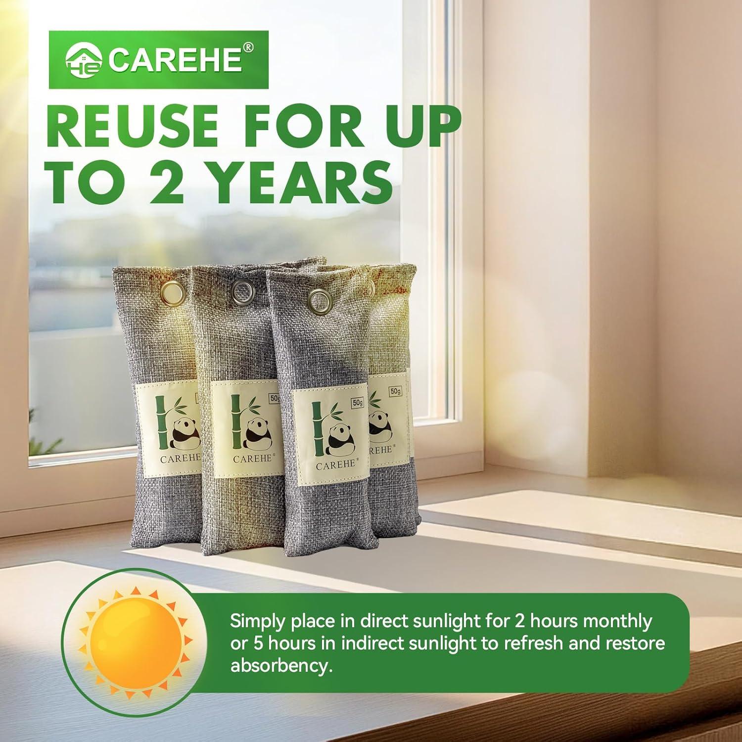 Paquete de 6 Bolsas Desodorantes de Carbón Activado CAREHE 50g