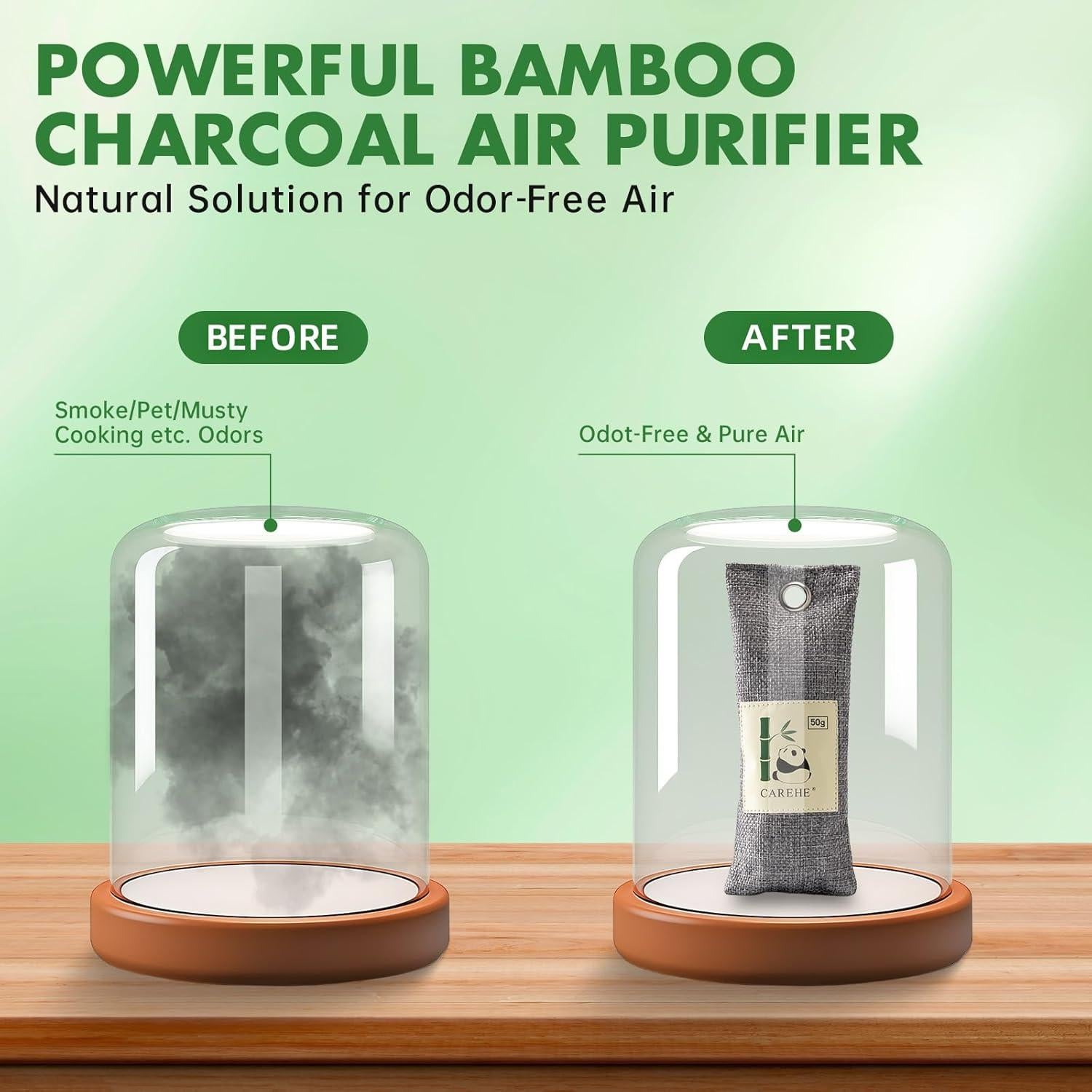 Paquete de 6 Bolsas Desodorantes de Carbón Activado CAREHE 50g