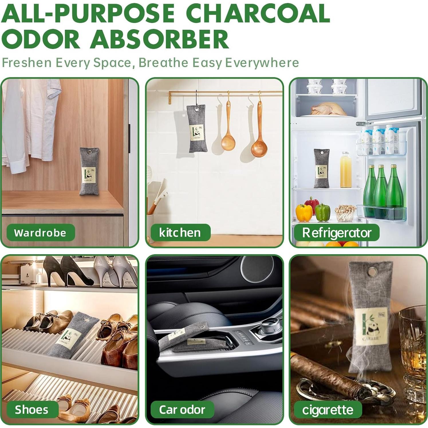 Paquete de 6 Bolsas Desodorantes de Carbón Activado CAREHE 50g