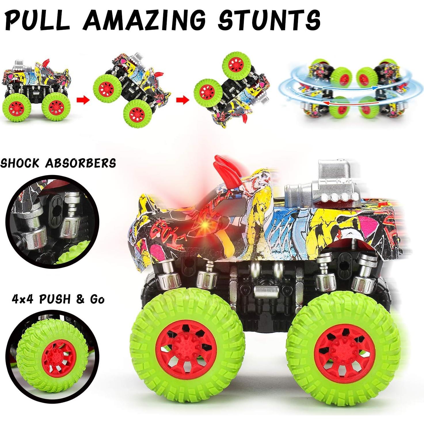 Conjunto Juguetes Camiones Monster Truck MOBIUS - 2 Dinosaurios