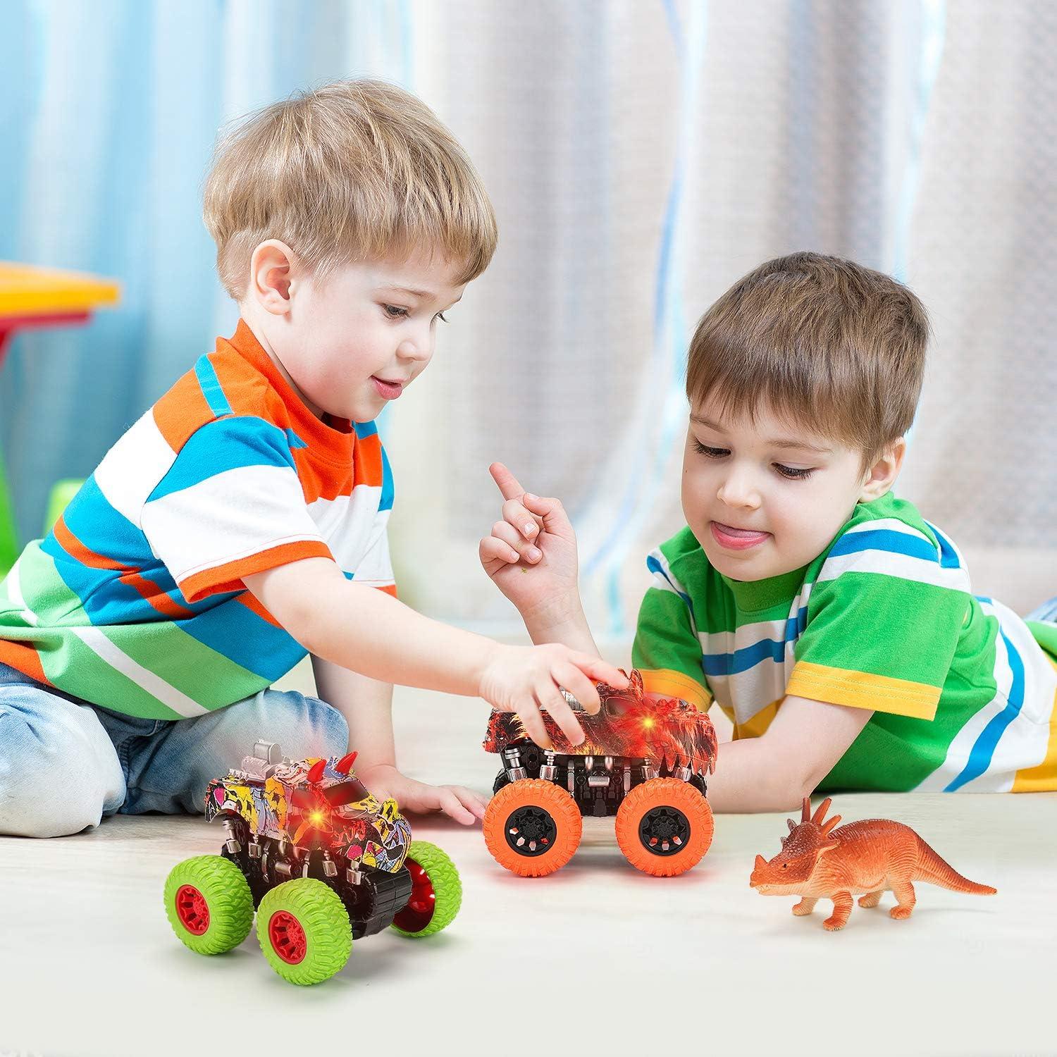 Conjunto Juguetes Camiones Monster Truck MOBIUS - 2 Dinosaurios